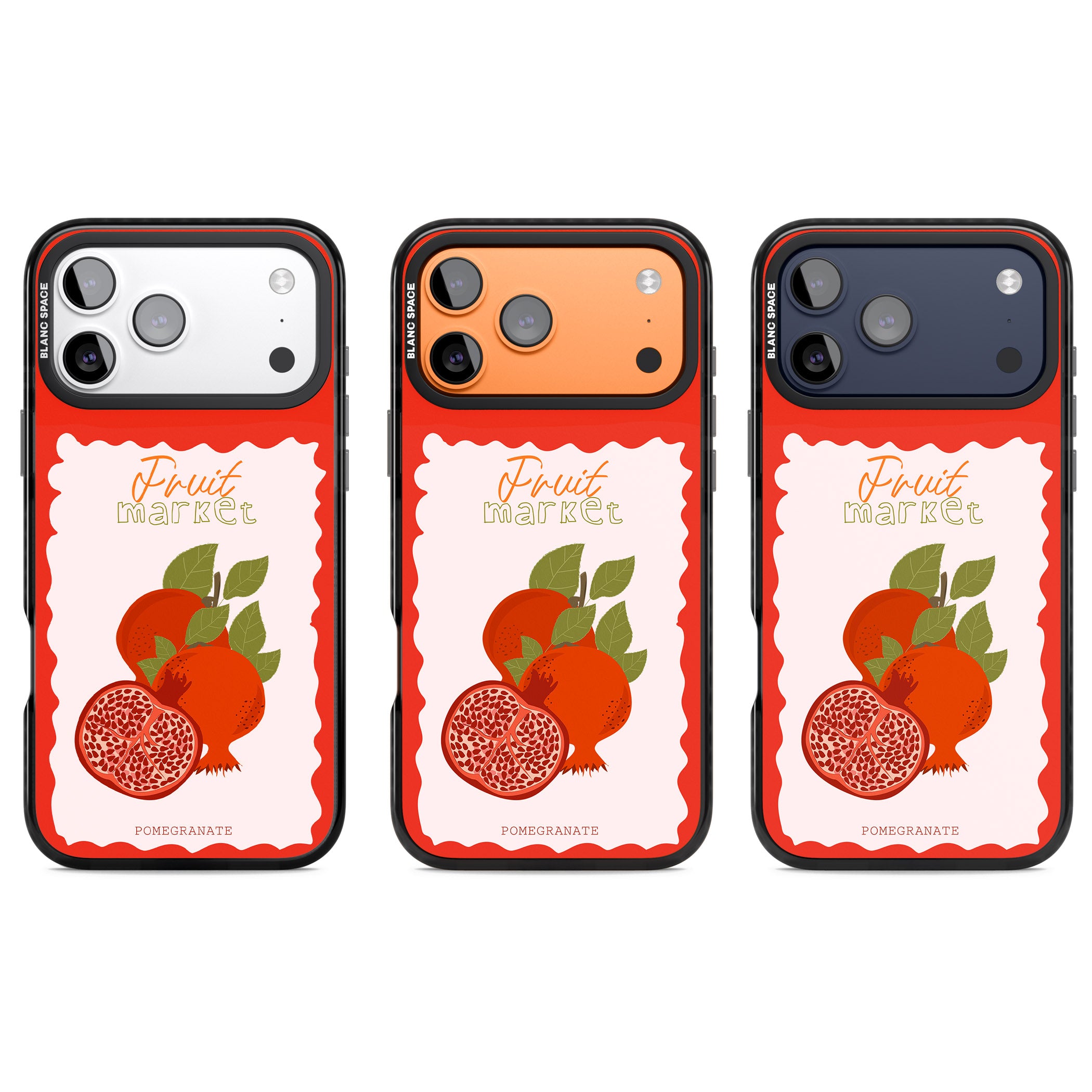 Fruit Market Pomegranate iPhone 17 Pro Impact Black Phone Case APT Impact Protection
