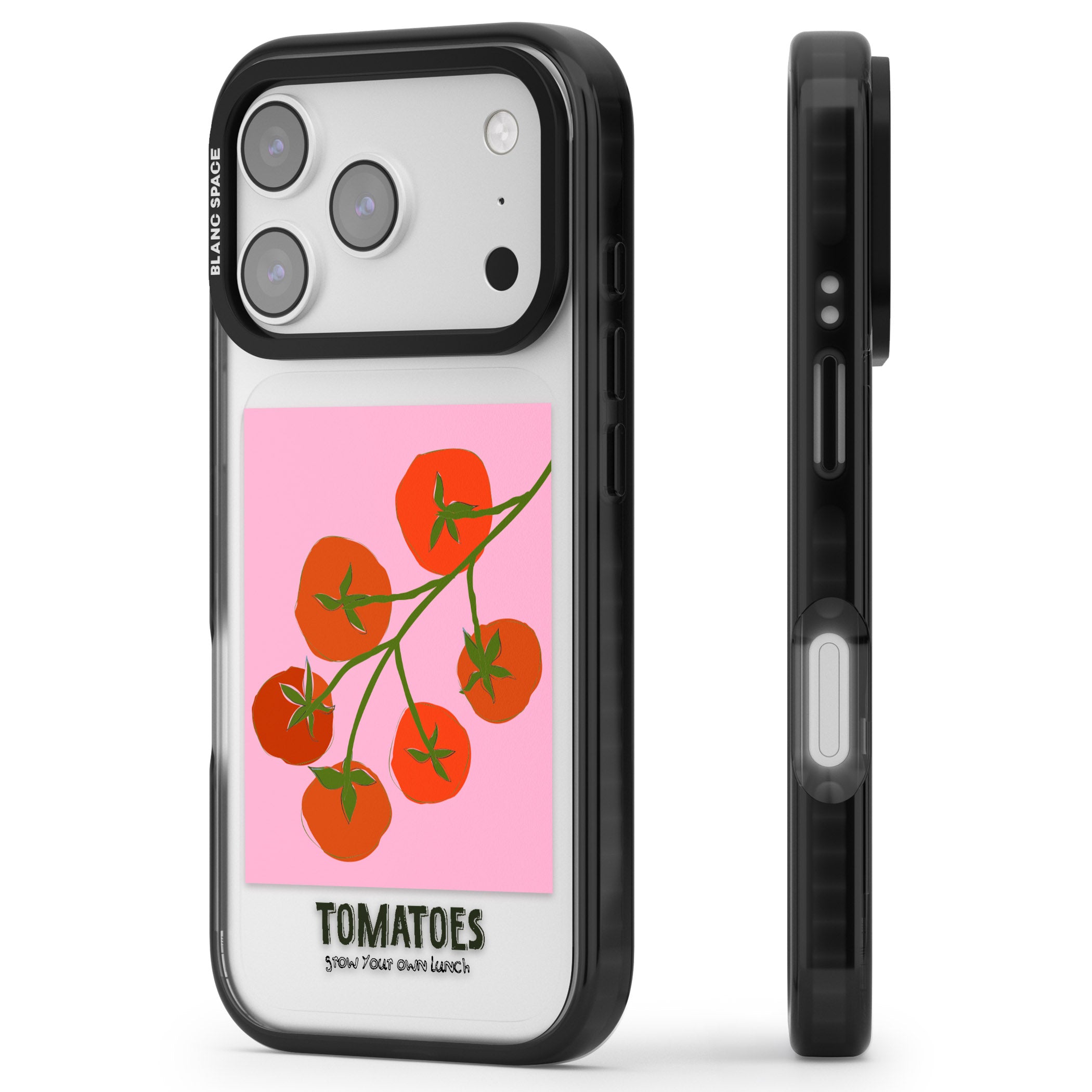 Own Tomatoes iPhone 17 Pro Impact Black Phone Case Side Profile