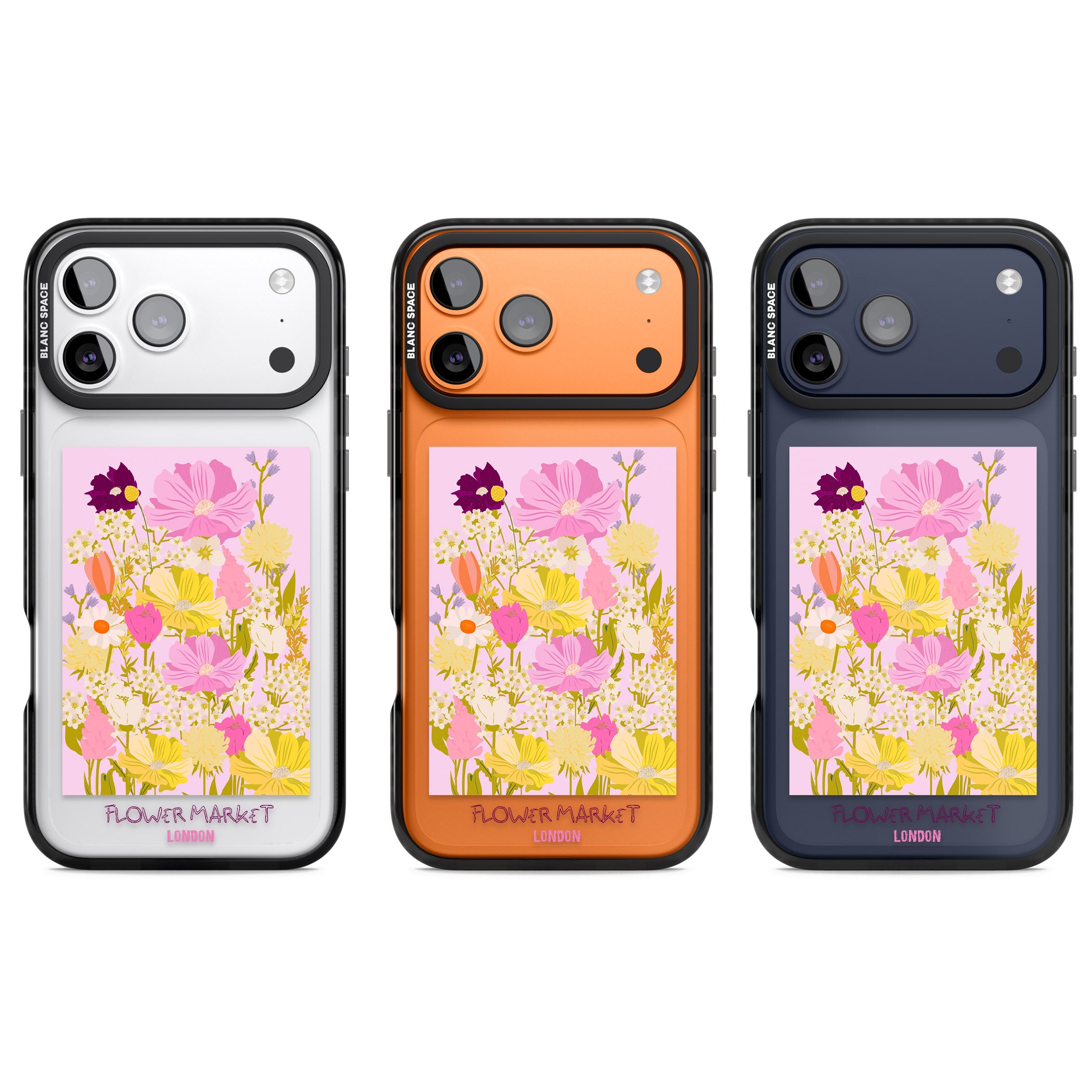 Flower Market iPhone 17 Pro Impact Black Phone Case APT Impact Protection