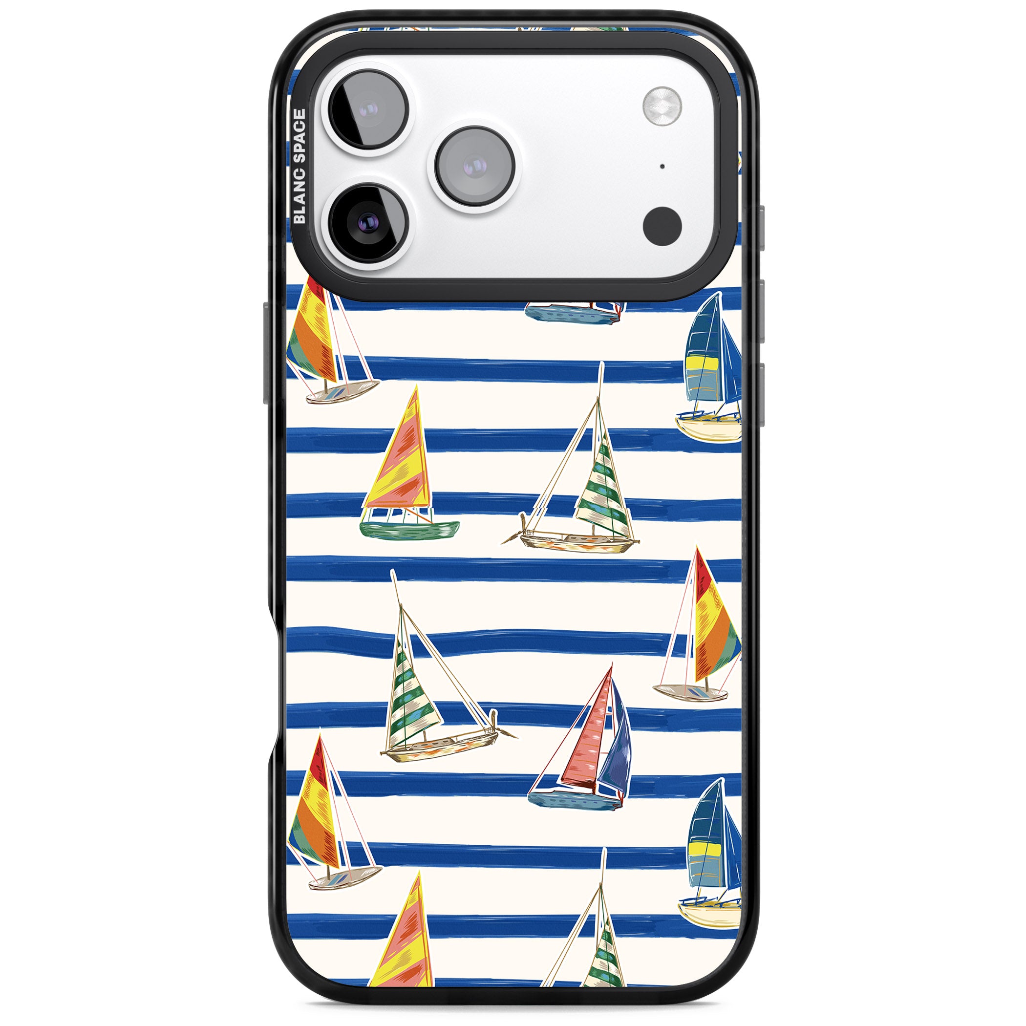 Coastal Sailboats iPhone 17 Pro Impact Black Phone Case