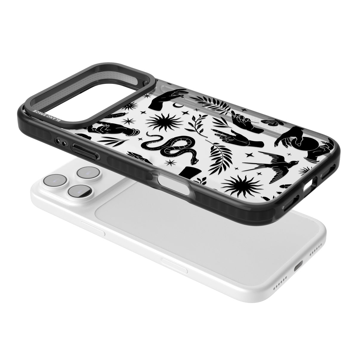 Mystic Magic (Black) iPhone 17 Pro Max Impact Black Phone Case angled