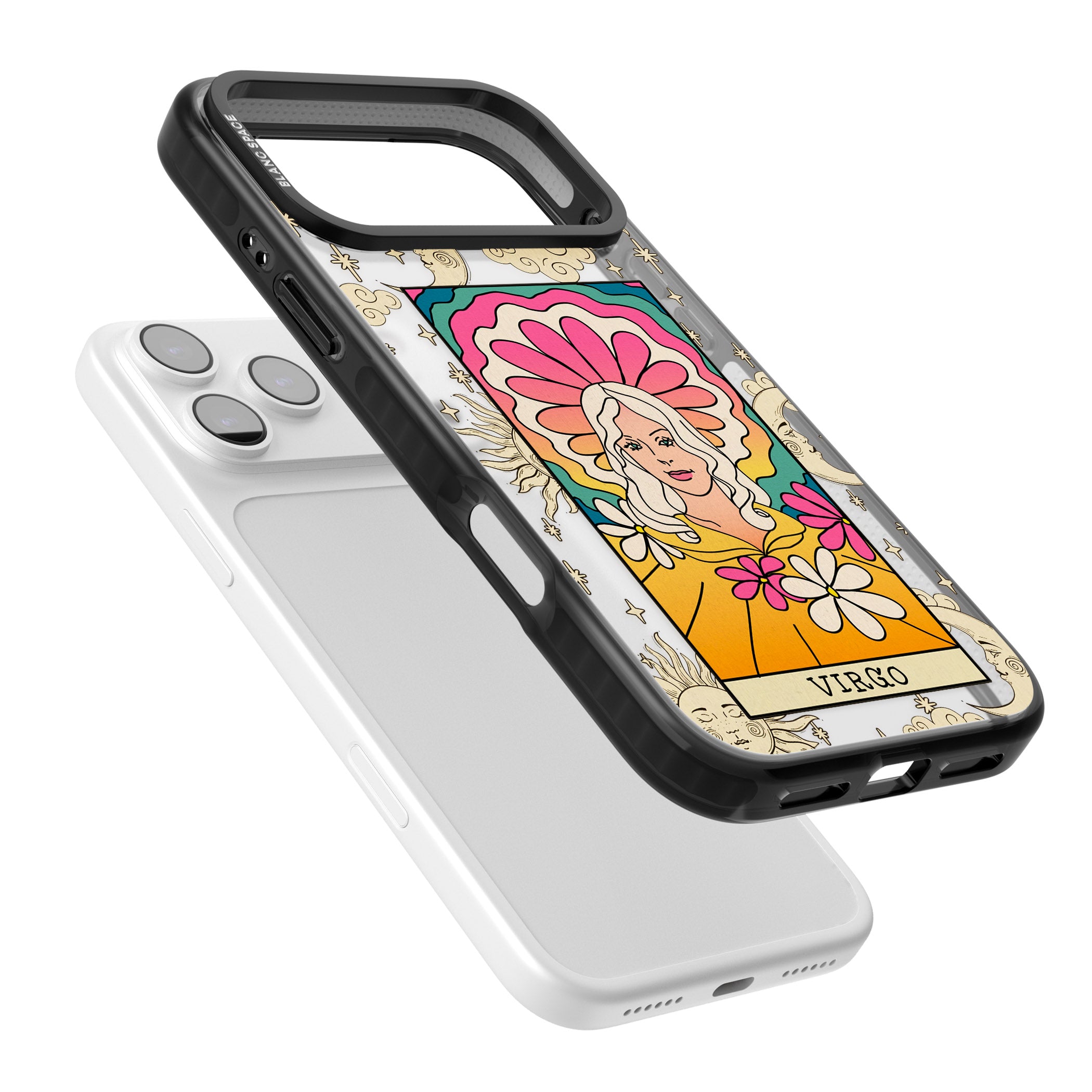 Celestial Zodiac Virgo iPhone 17 Pro Impact Black Phone Case Colours