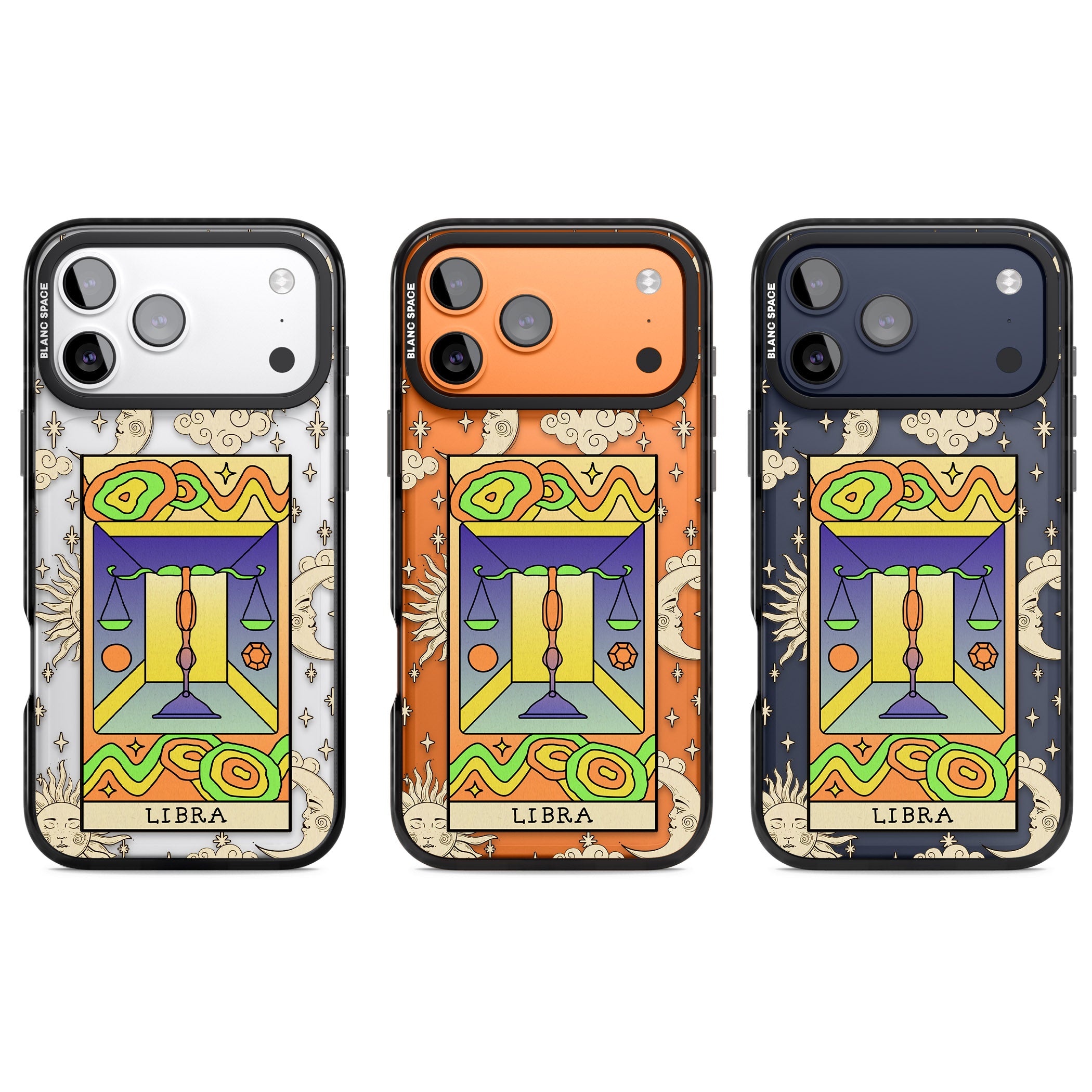 Celestial Zodiac Libra iPhone 17 Pro Impact Black Phone Case APT Impact Protection