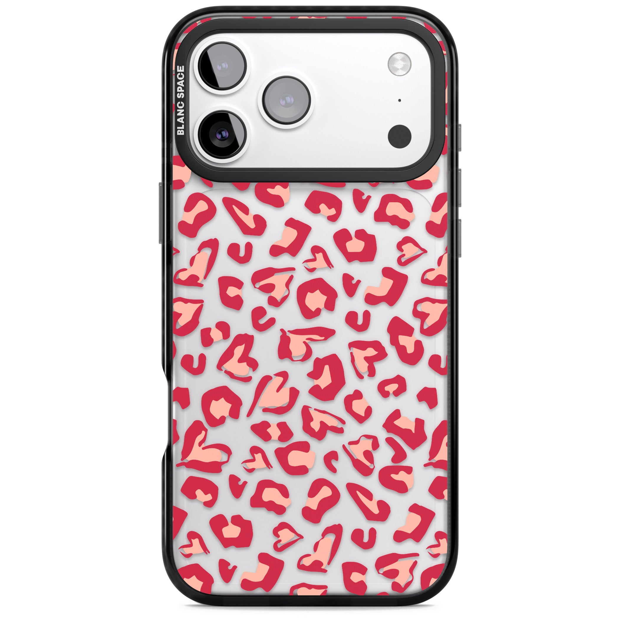 Heart Leopard Print iPhone 17 Pro Impact Black Phone Case