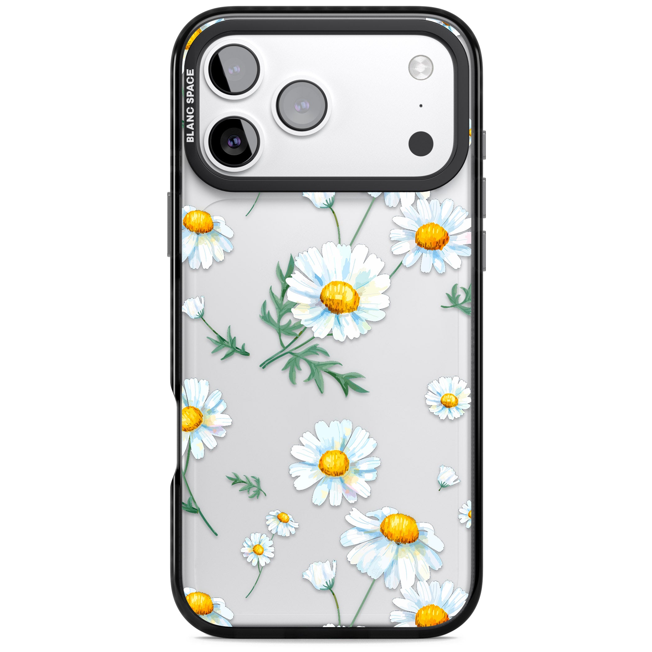 Vintage Painted Daisies iPhone 17 Pro Impact Black Phone Case
