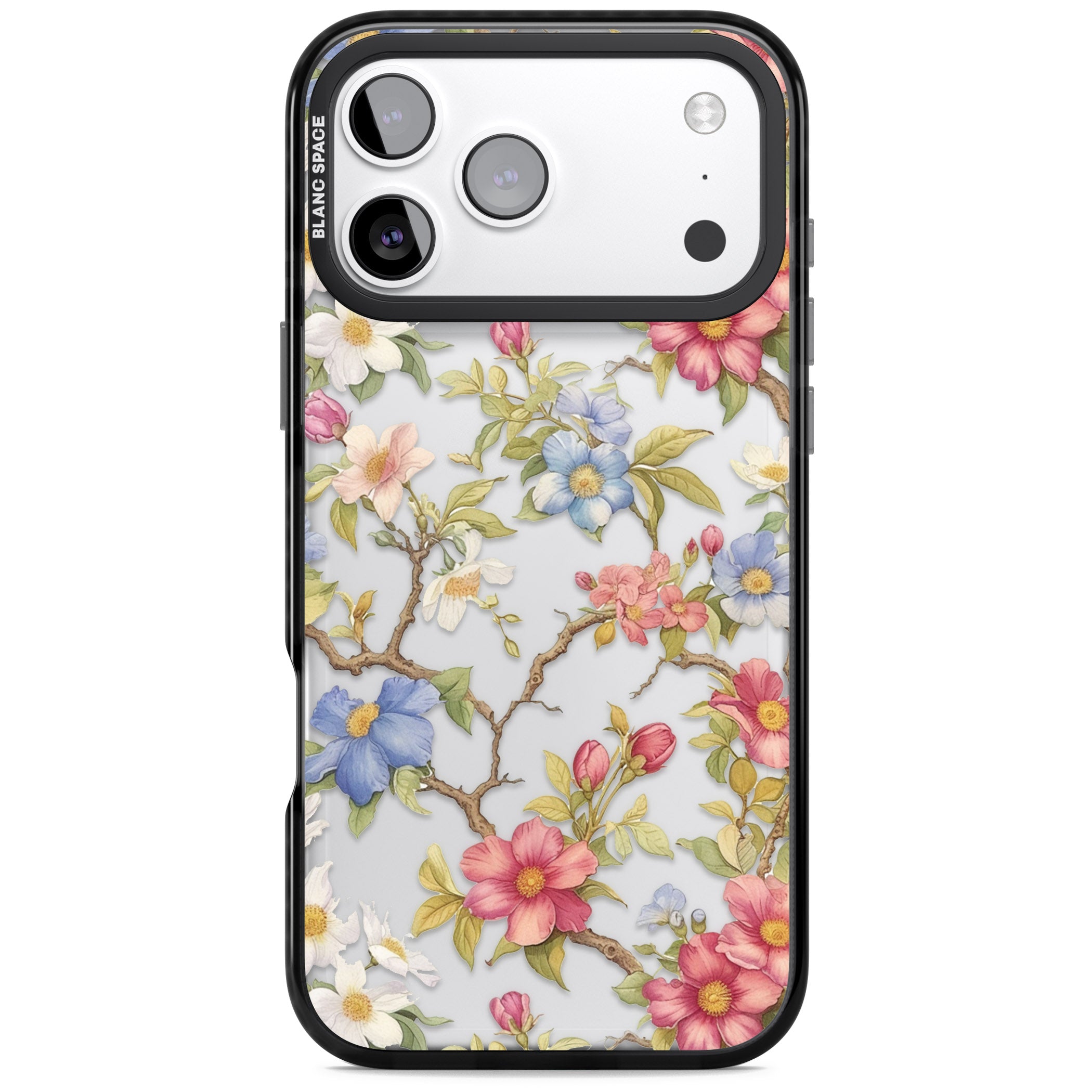 Vintage Vines & Flowers iPhone 17 Pro Impact Black Phone Case