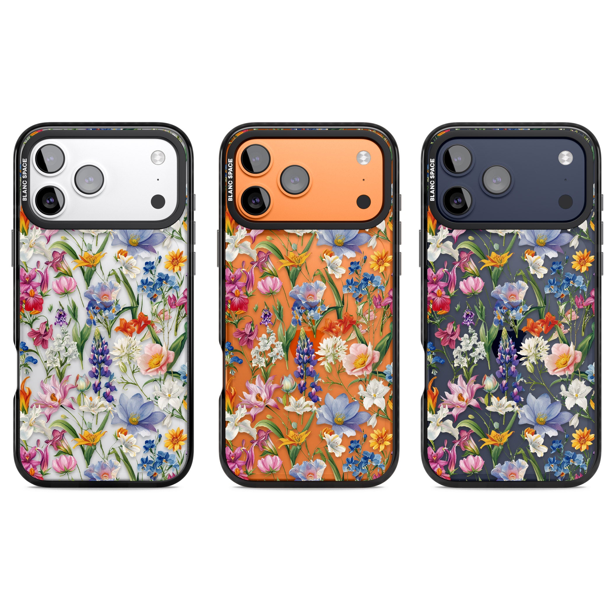 Vintage Wildflowers iPhone 17 Pro Impact Black Phone Case APT Impact Protection