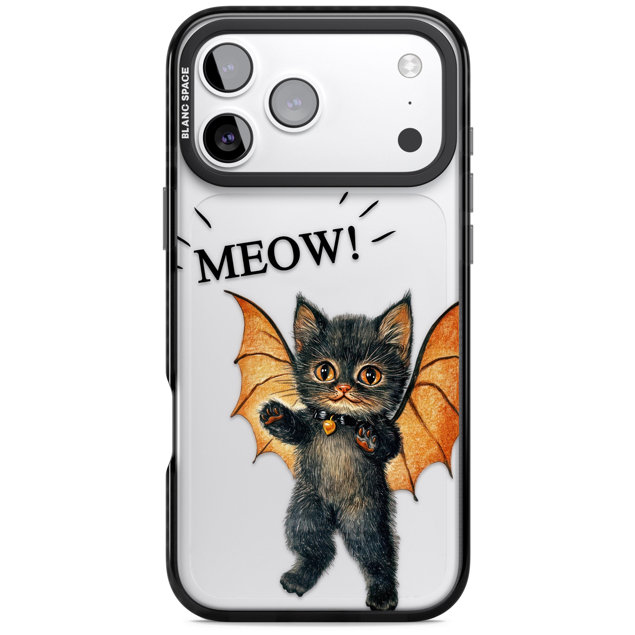 Meow iPhone 17 Pro Impact Black Phone Case