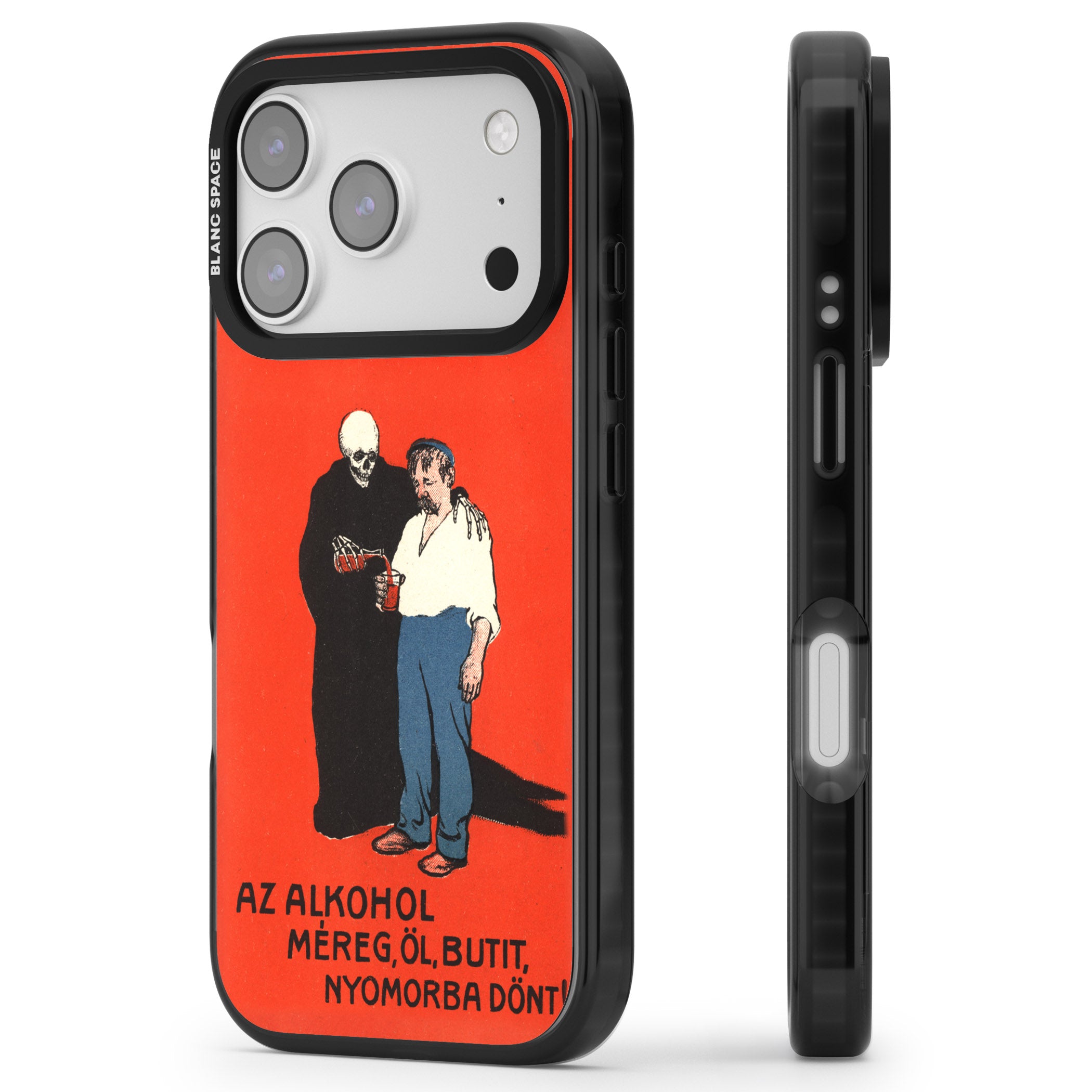 Az Alkohol Poster iPhone 17 Pro Impact Black Phone Case Side Profile