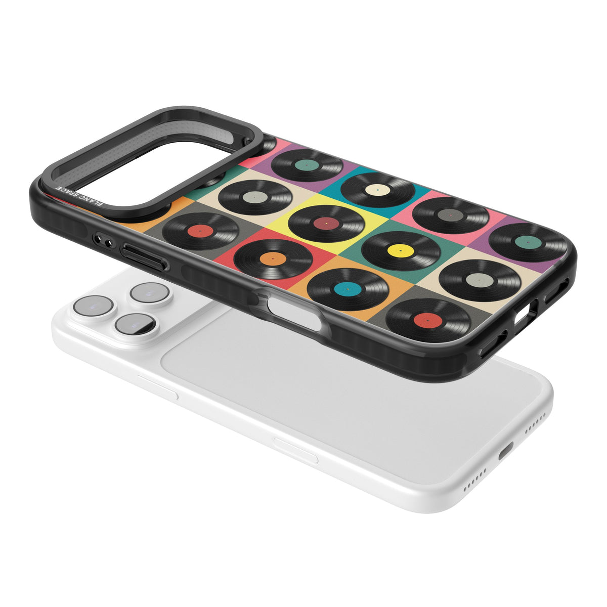 Vinyl Records iPhone 17 Pro Max Impact Black Phone Case angled