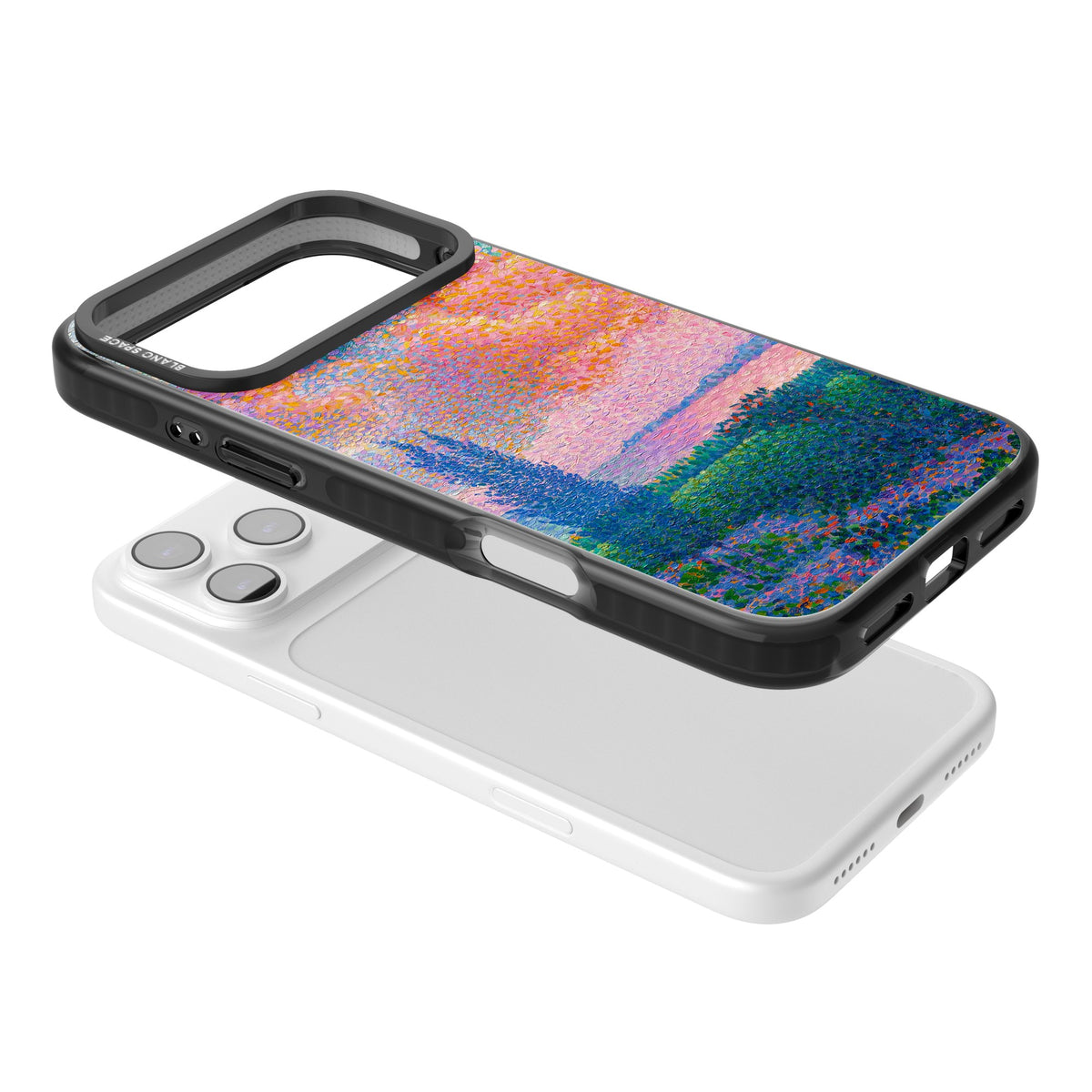 The Pink Cloud iPhone 17 Pro Max Impact Black Phone Case angled