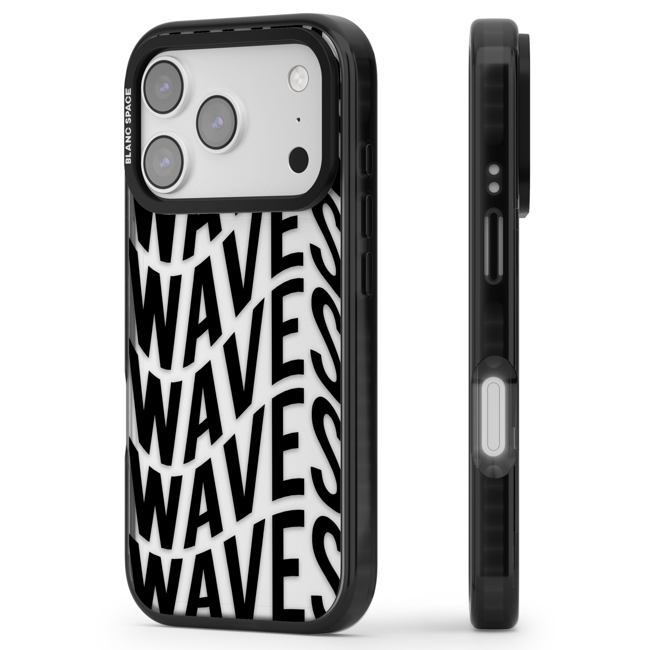 Waves iPhone 17 Pro Impact Black Phone Case Side Profile