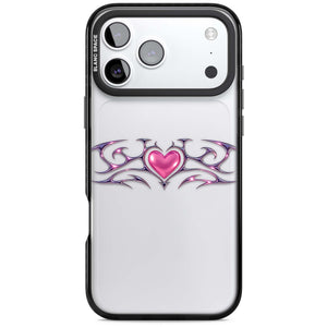 Pink Chrome Heart y2k iPhone case | Clear Impact case for iPhone 17 Pro, iPhone 17 Pro Max