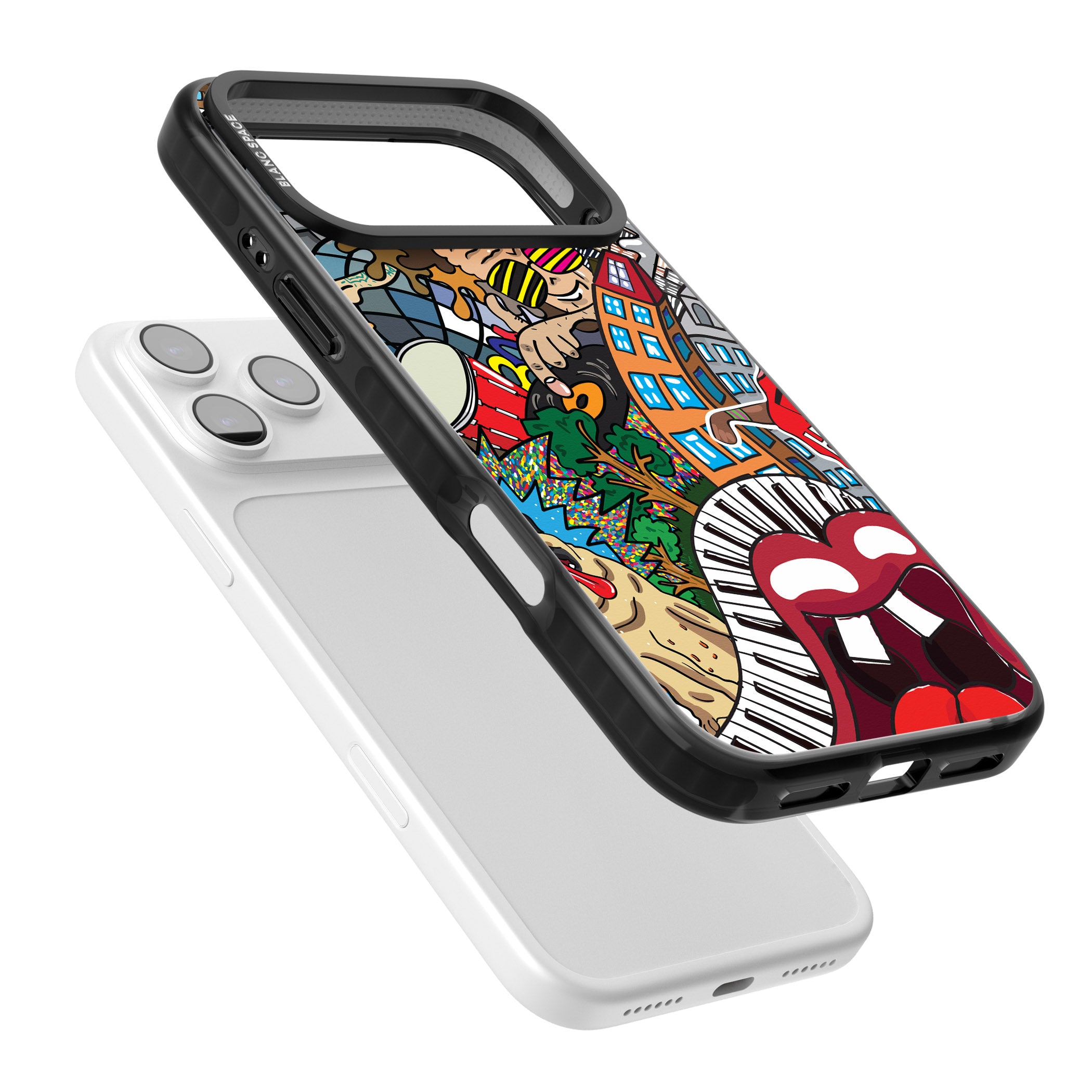 Funky Music City iPhone 17 Pro Impact Black Phone Case Colours