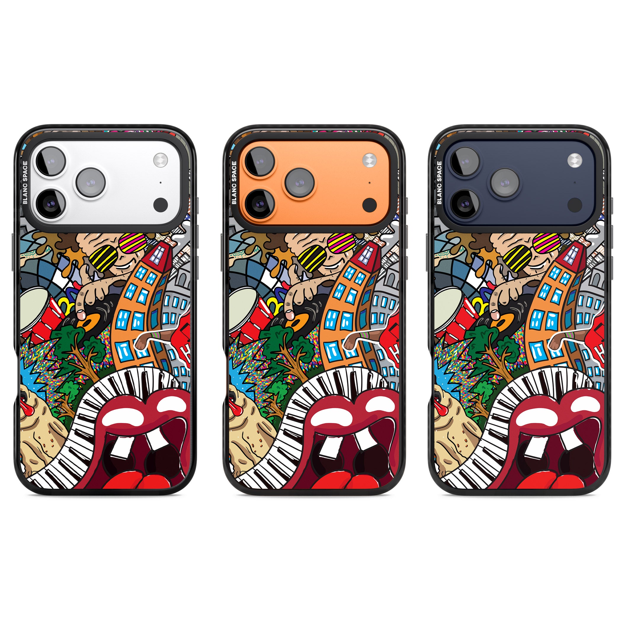 Funky Music City iPhone 17 Pro Impact Black Phone Case APT Impact Protection