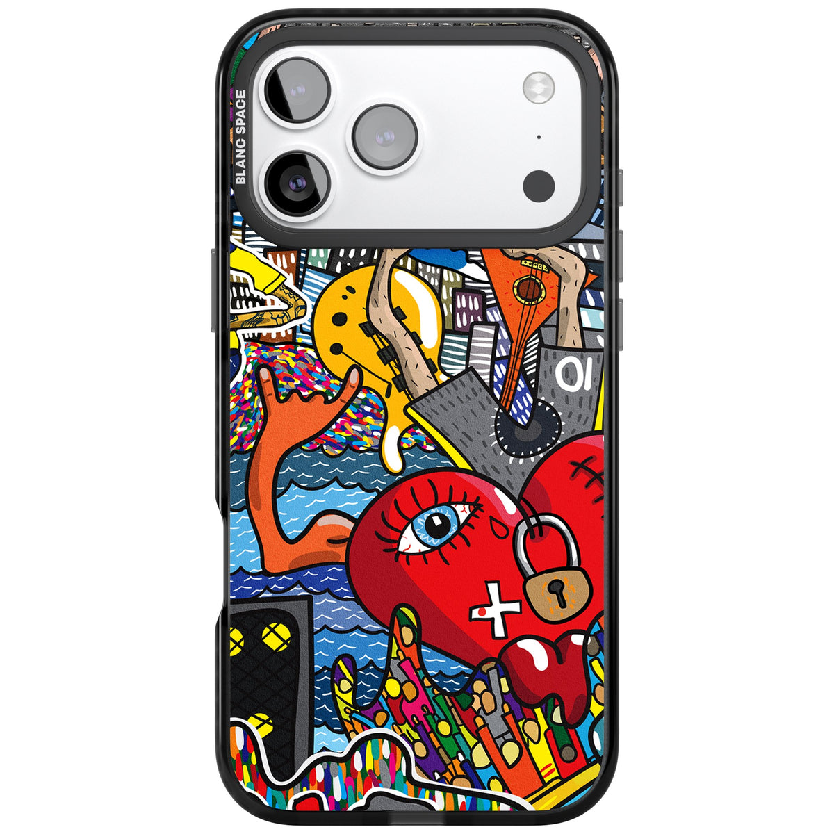 Crowd Tsunami iPhone 17 Pro Max Impact Black Phone Case front