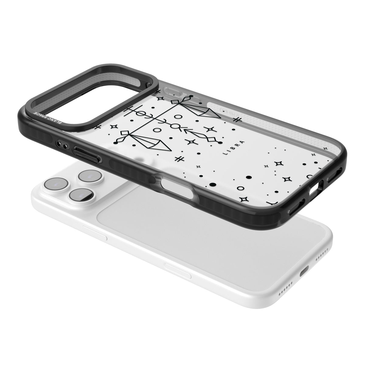 Libra Abstract Zodiac iPhone 17 Pro Max Impact Black Phone Case angled