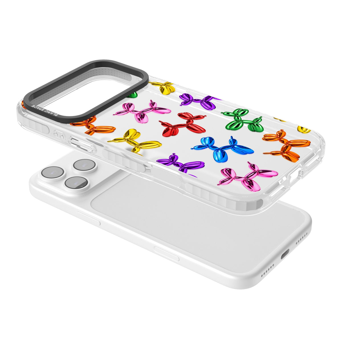Balloon Dogs iPhone 17 Pro Max Impact Clear Phone Case angled