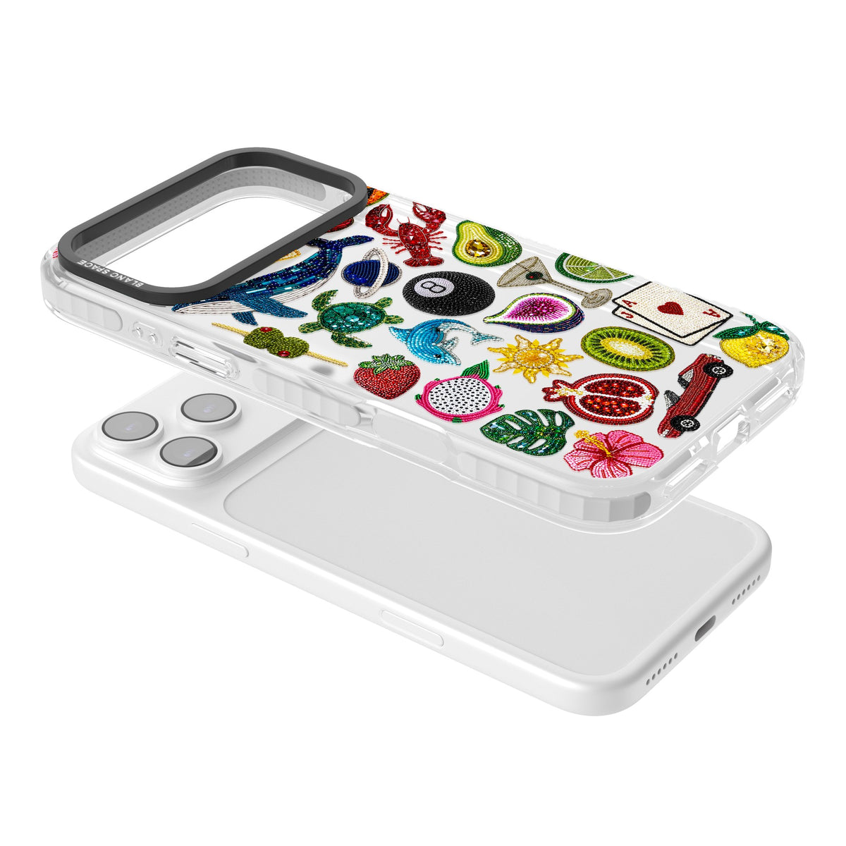 Beaded Mix iPhone 17 Pro Max Impact Clear Phone Case angled
