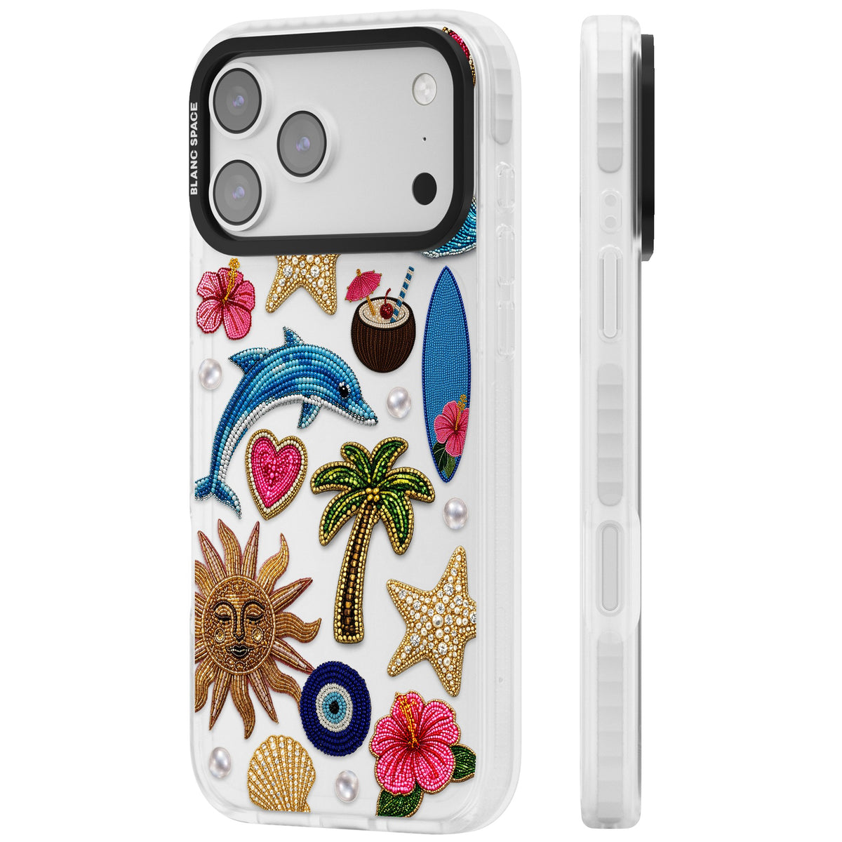 Beaded Beach iPhone 17 Pro Max Impact Clear Phone Case side