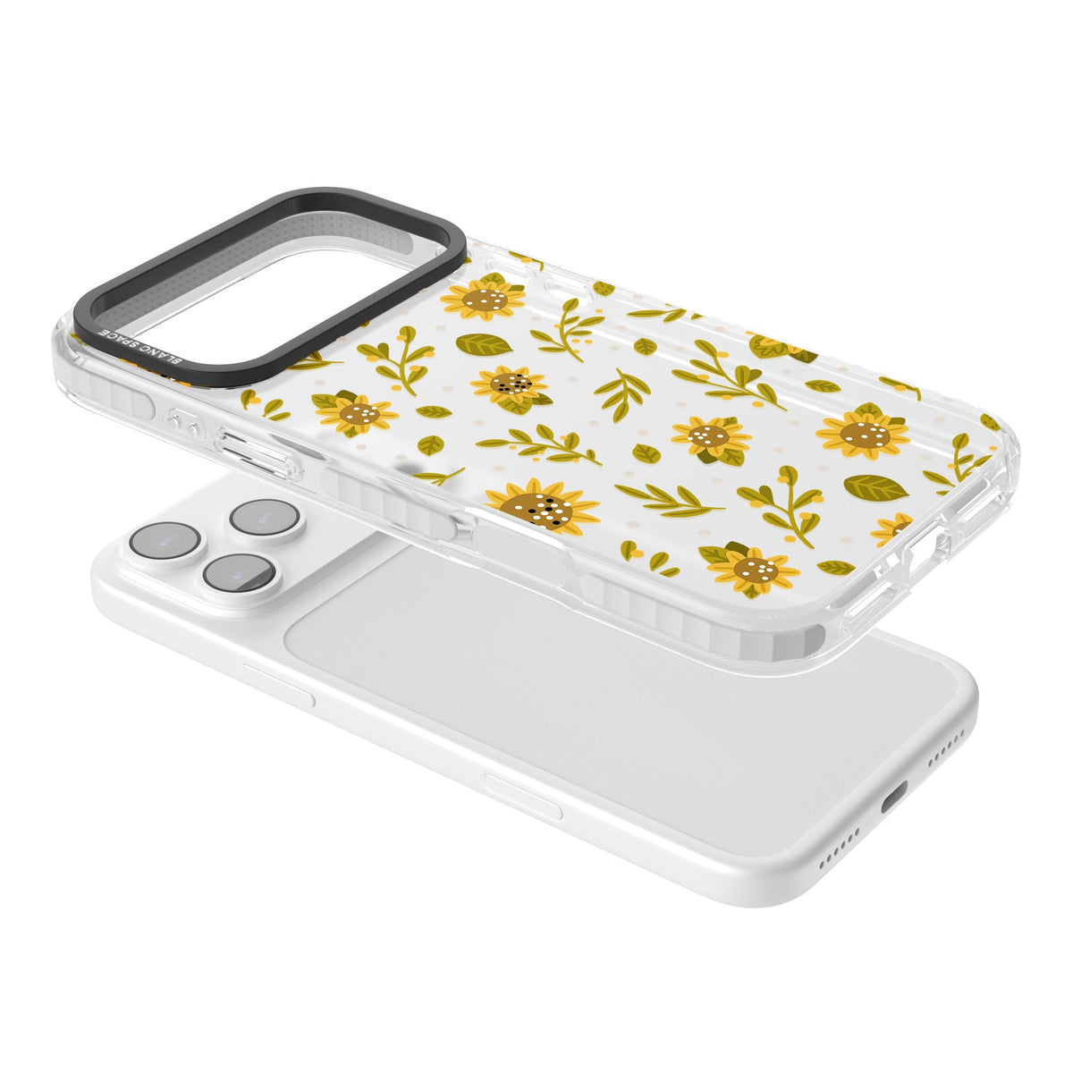Bees & Sunflowers iPhone 17 Pro Max Impact Clear Phone Case angled