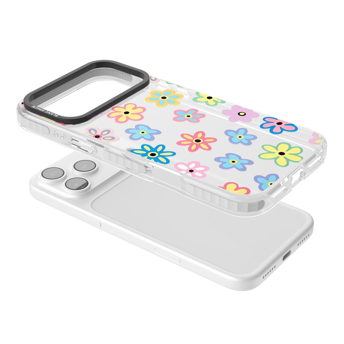 Bloom Pop iPhone 17 Pro Max Impact Clear Phone Case angled