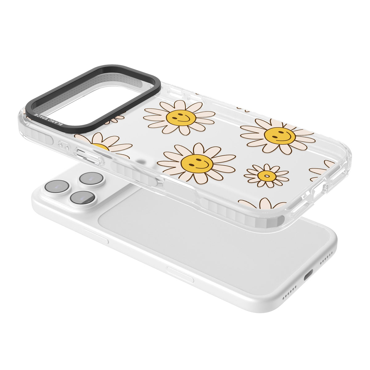 Daisy Faces iPhone 17 Pro Max Impact Clear Phone Case angled