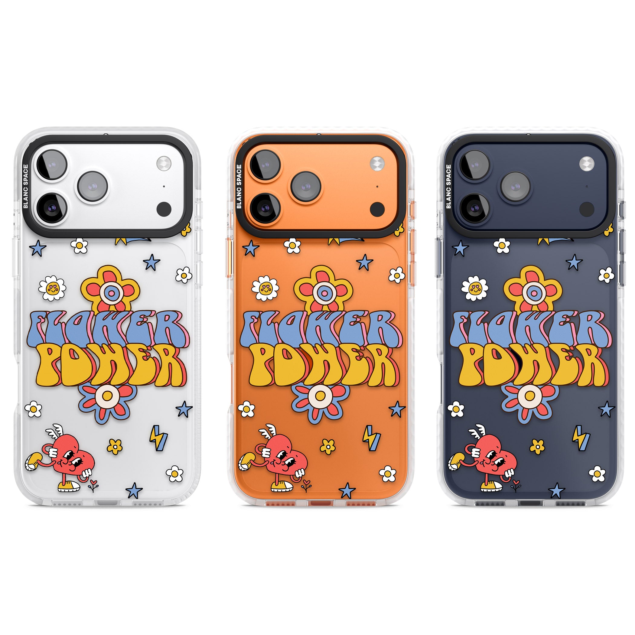 Flower Power iPhone 17 Pro Impact Clear Phone Case APT Impact Protection