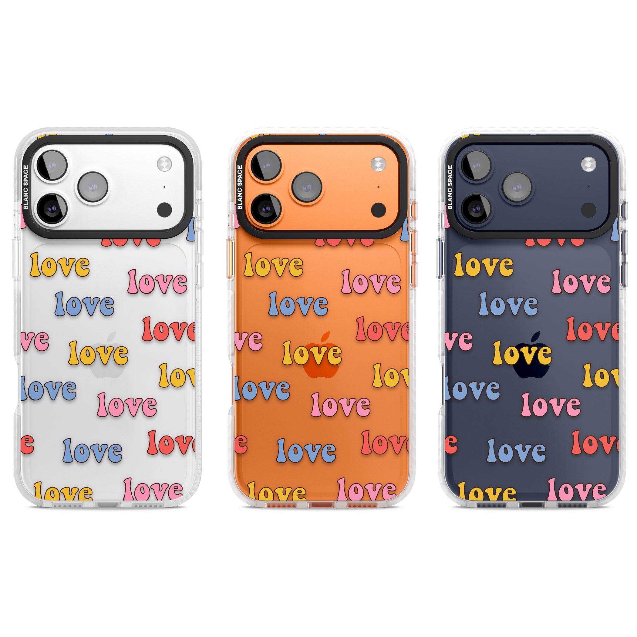 Love Pattern iPhone 17 Pro Impact Clear Phone Case APT Impact Protection