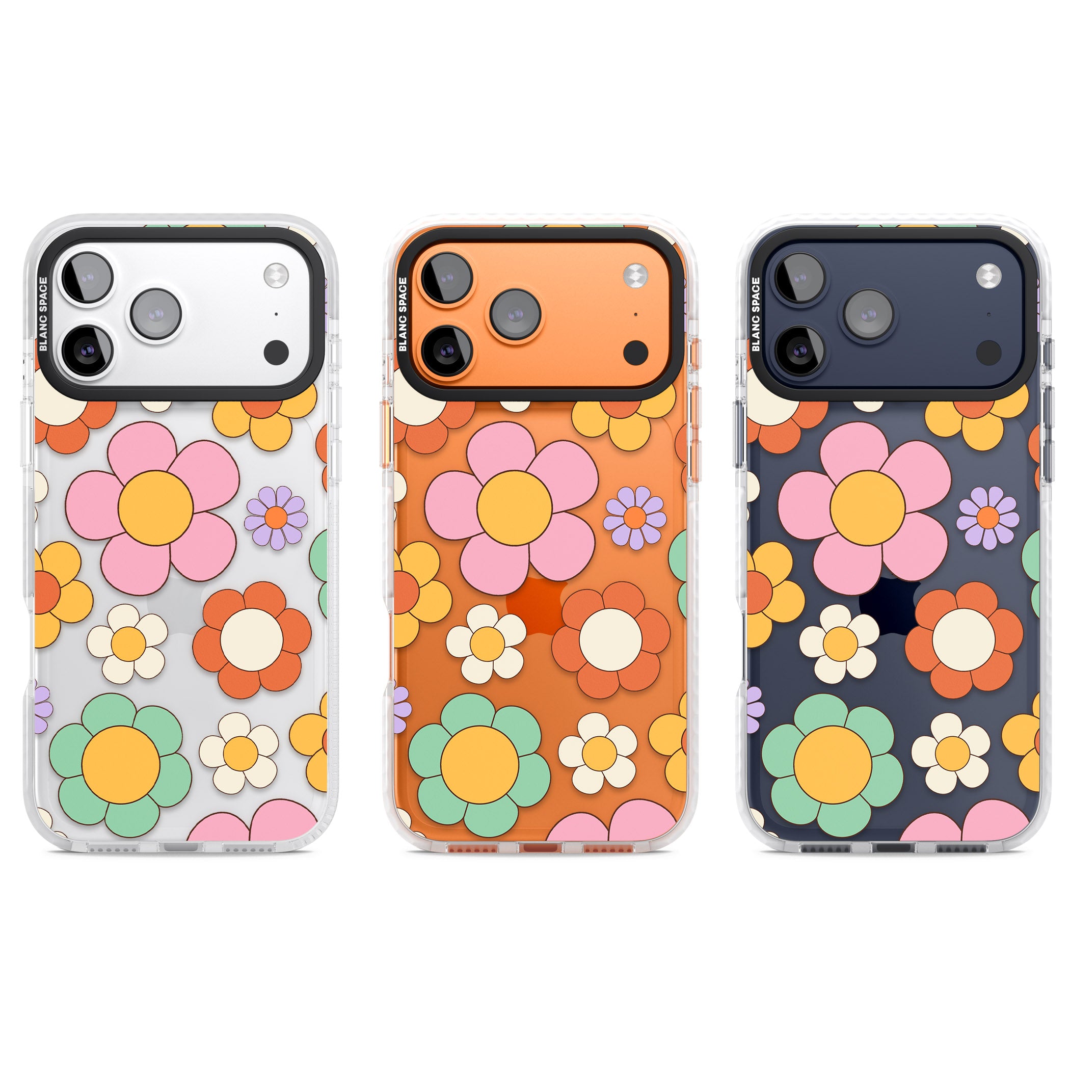 Groovy Blossoms iPhone 17 Pro Impact Clear Phone Case APT Impact Protection