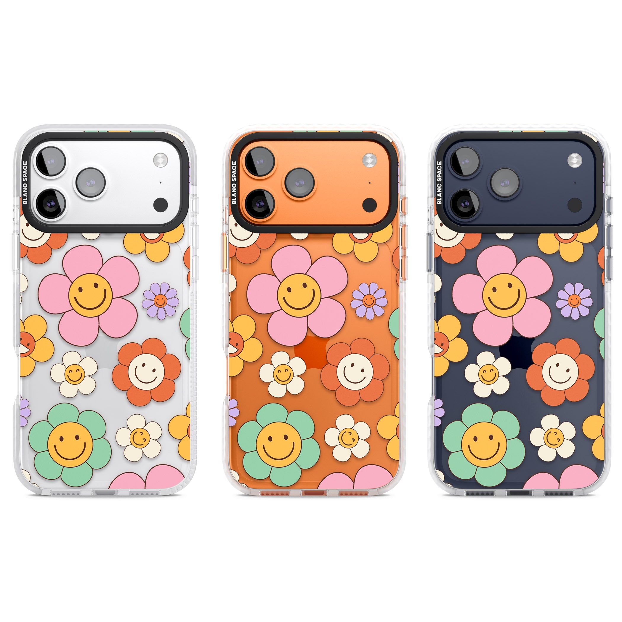 Happy Blossoms iPhone 17 Pro Impact Clear Phone Case APT Impact Protection