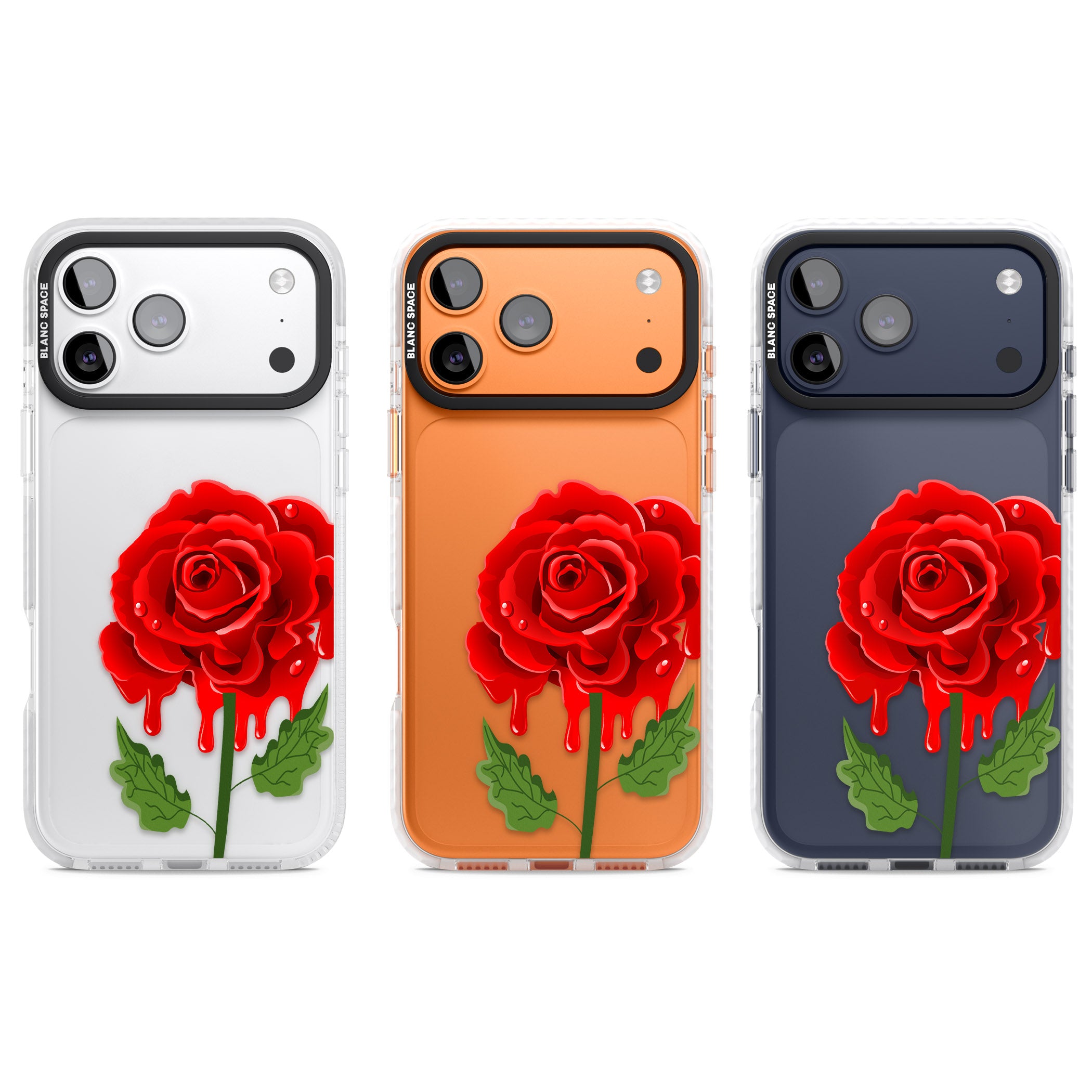 Melting Rose iPhone 17 Pro Impact Clear Phone Case APT Impact Protection
