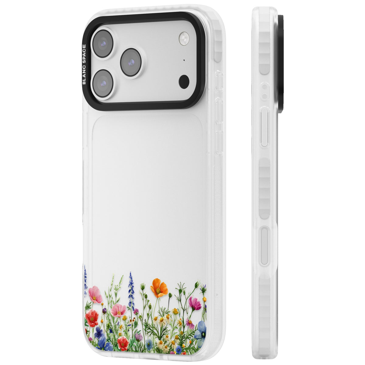 Minimal Wildflowers iPhone 17 Pro Max Impact Clear Phone Case side