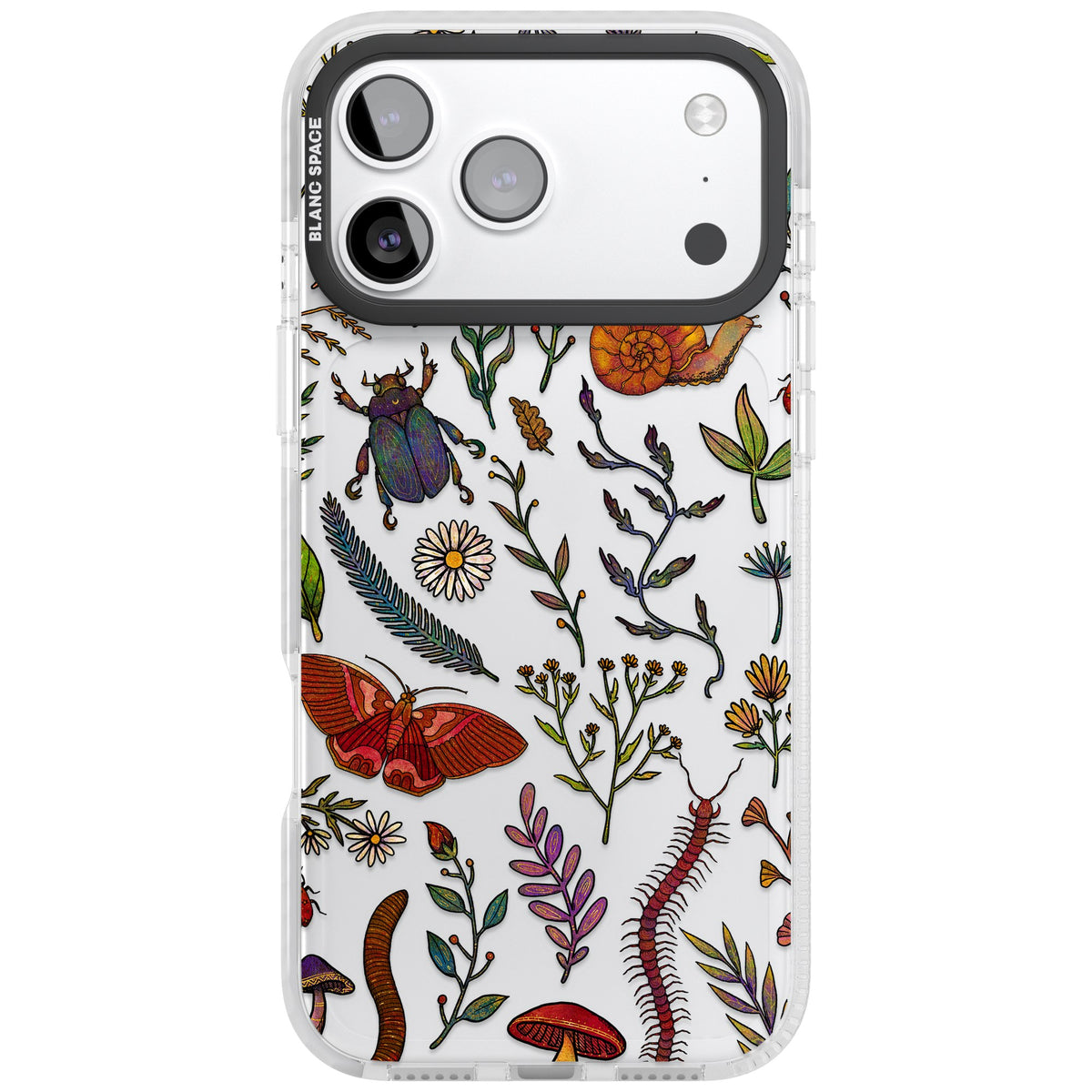 Bugs & Wildflowers iPhone 17 Pro Max Impact Clear Phone Case front