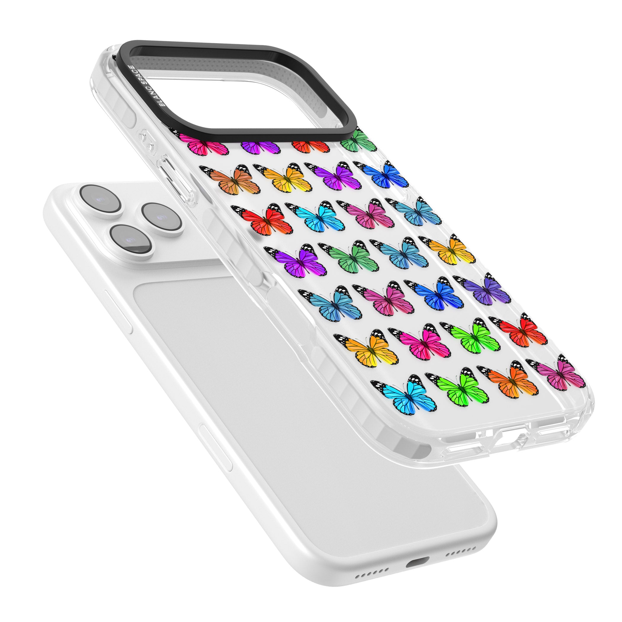 Colourful Butterfly Pattern iPhone 17 Pro Impact Clear Phone Case Colours
