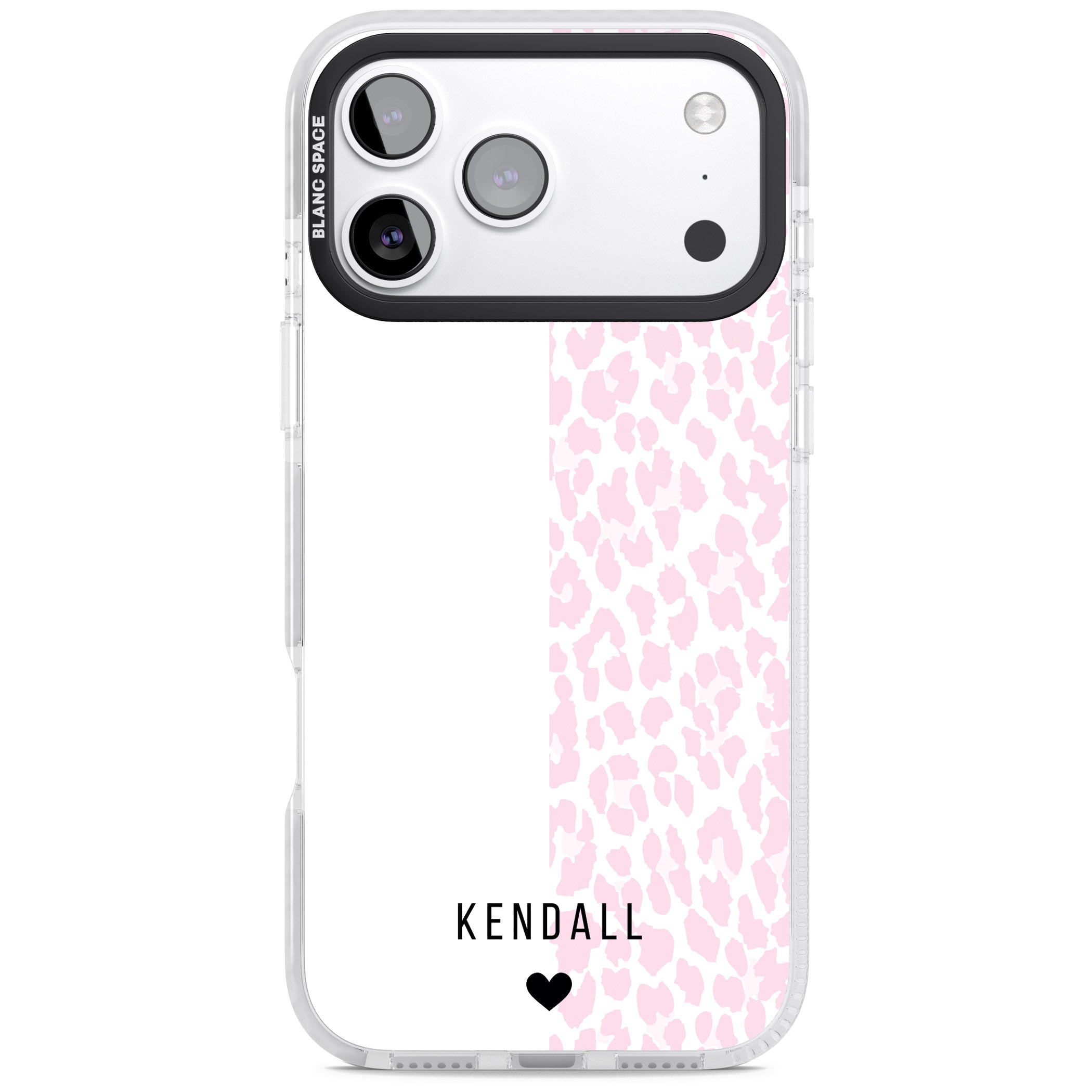 Personalised Pink Leopard iPhone 17 Pro Impact Clear Phone Case