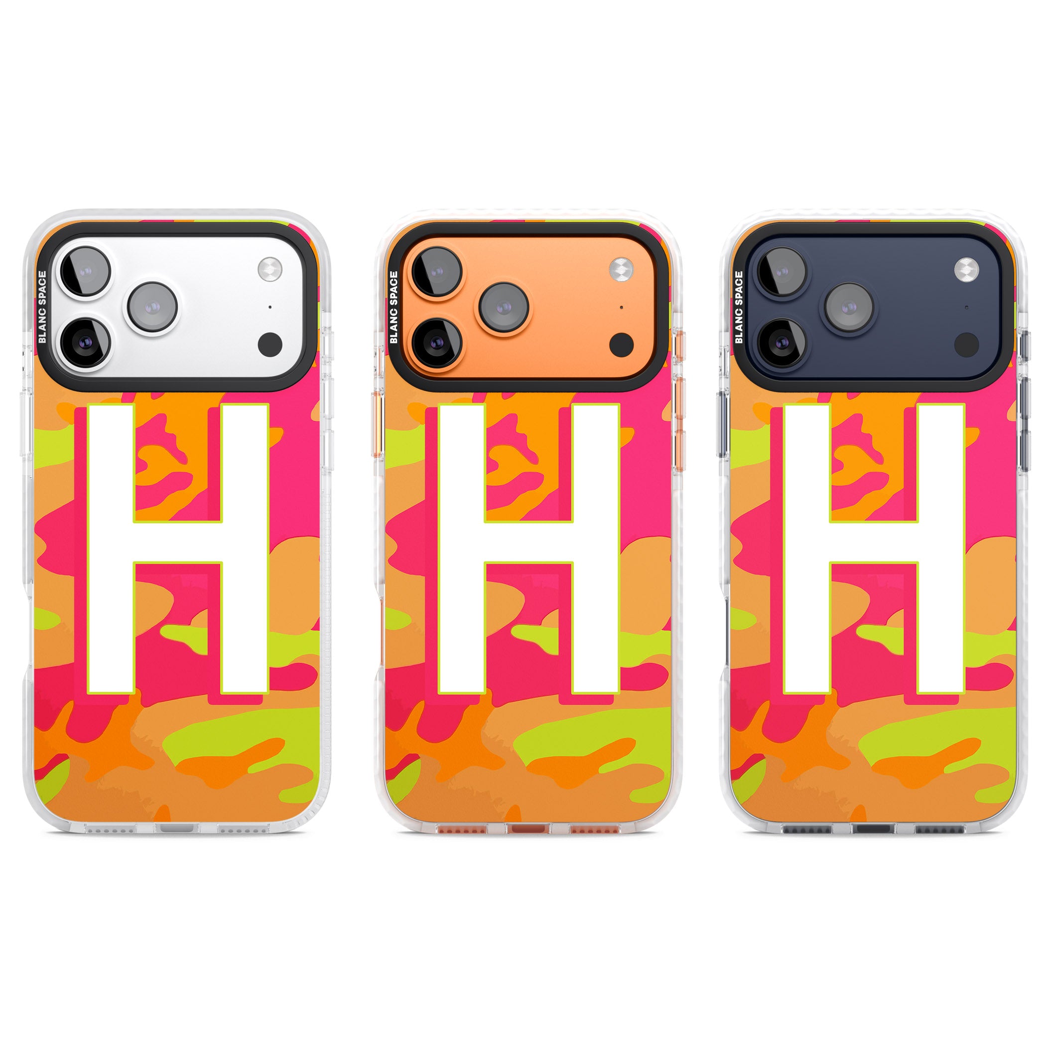 Personalised Neon Camo iPhone 17 Pro Impact Clear Phone Case APT Impact Protection