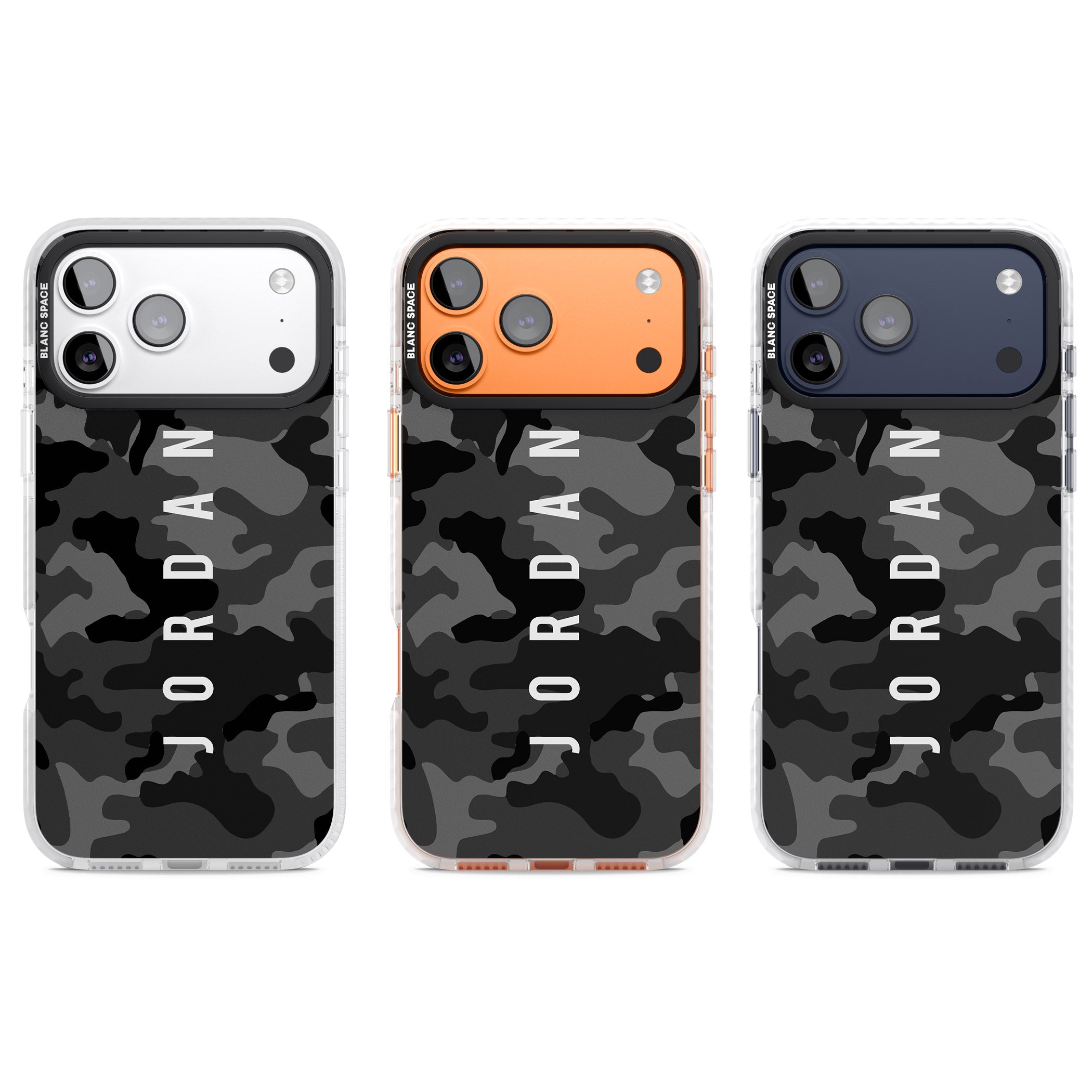 Personalised Black Camouflage Name iPhone 17 Pro Impact Clear Phone Case APT Impact Protection