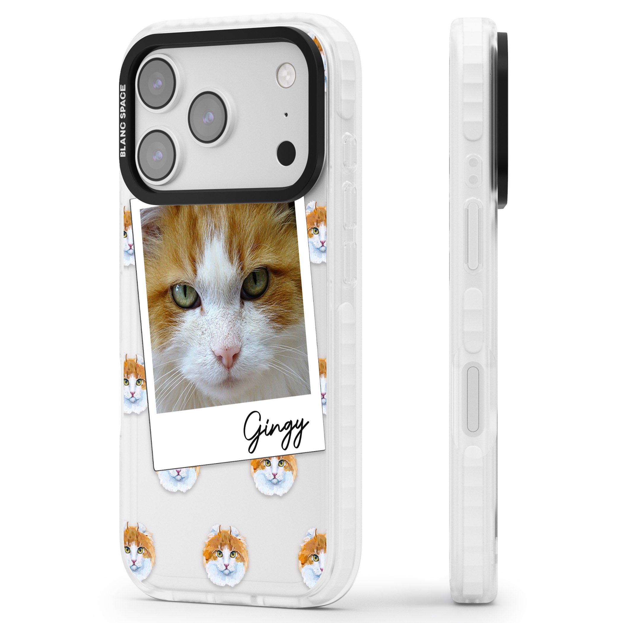 Personalised American Curl Photo iPhone 17 Pro Impact Clear Phone Case Side Profile