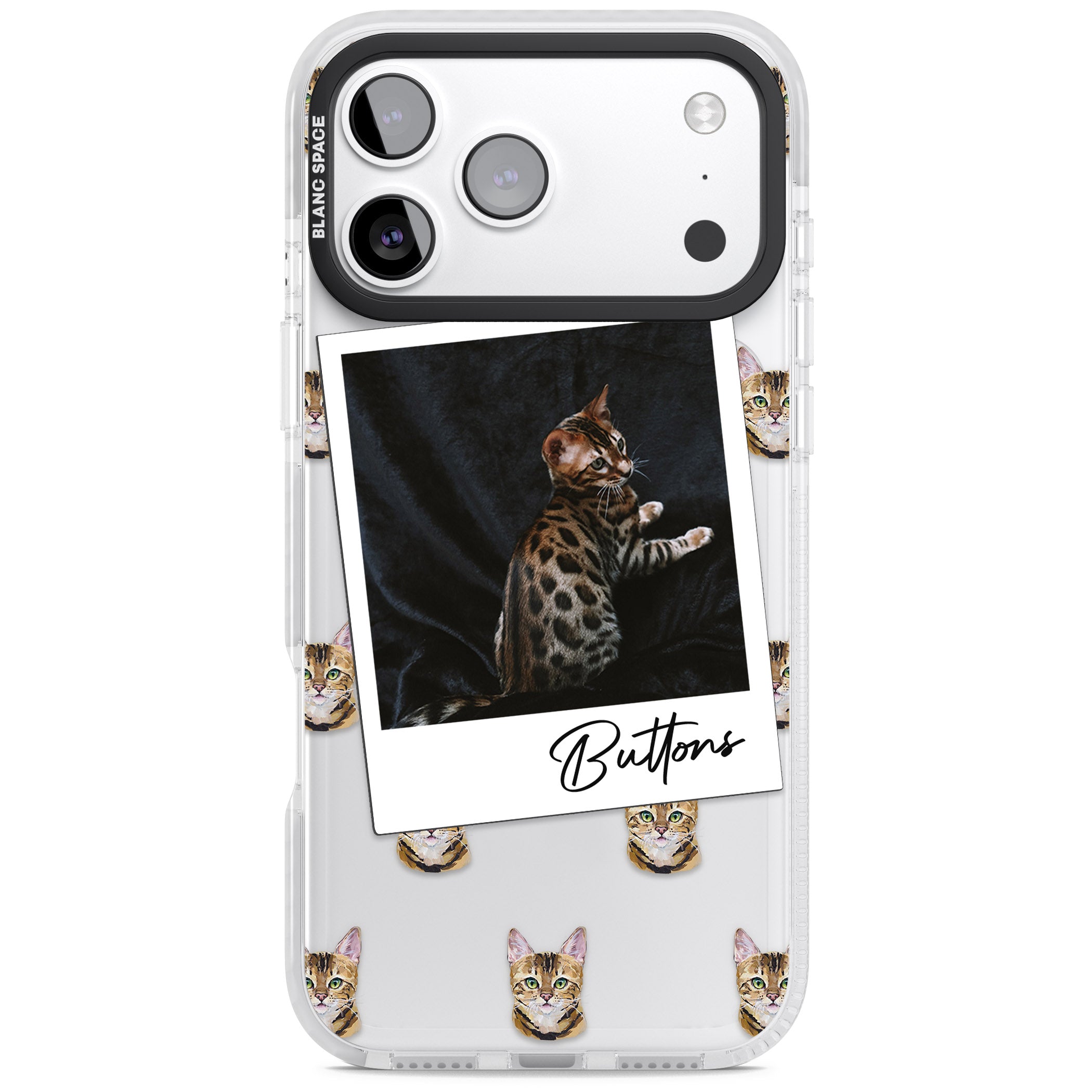 Personalised Bengal Cat Photo iPhone 17 Pro Impact Clear Phone Case