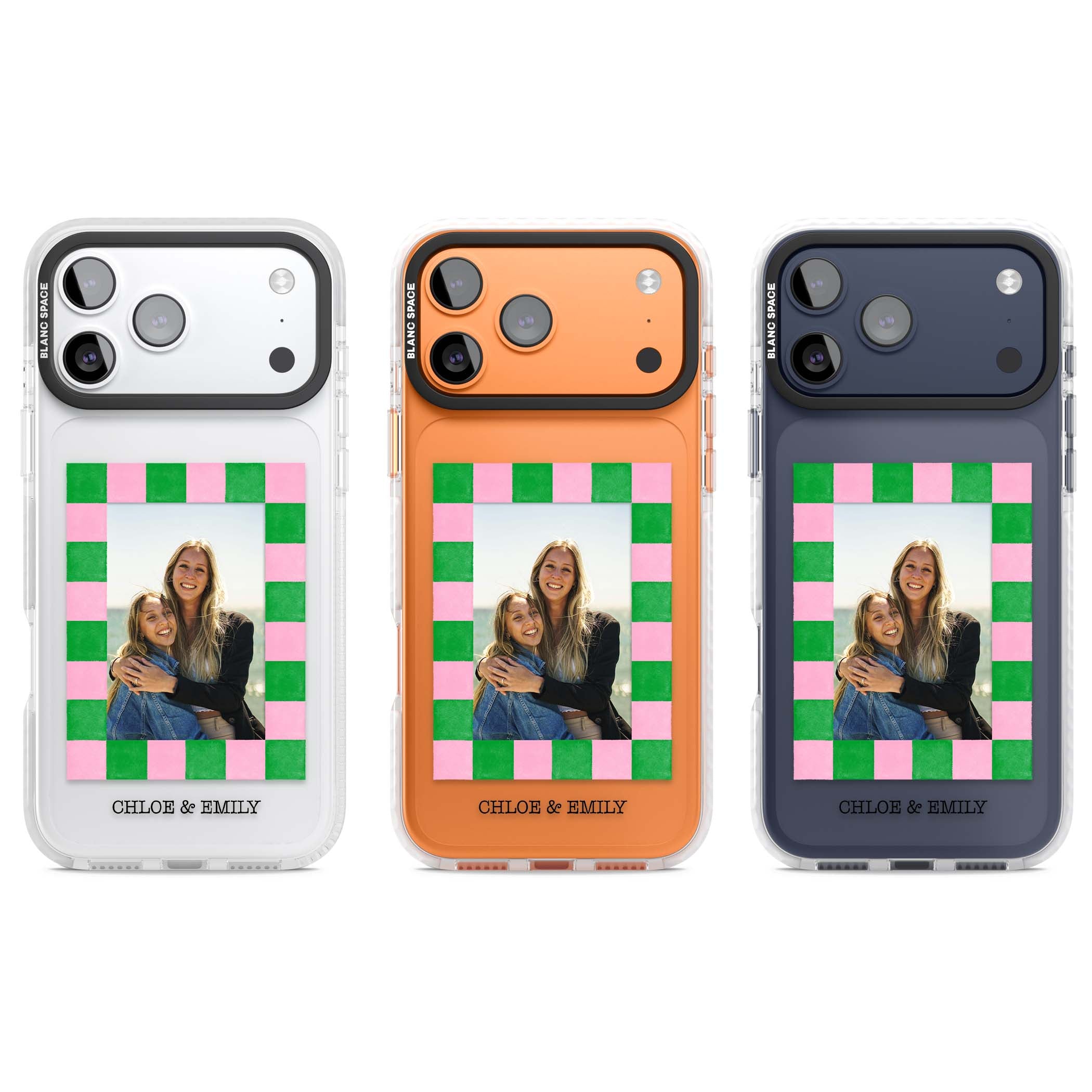 Riviera Check Photo cute iPhone case | Black Impact case for iPhone 17 Pro, iPhone 17 Pro Max