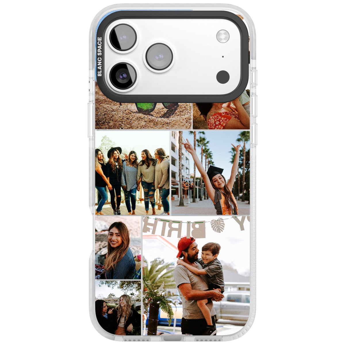 Personalised Photo Grid iPhone 17 Pro Max Impact Clear Phone Case front