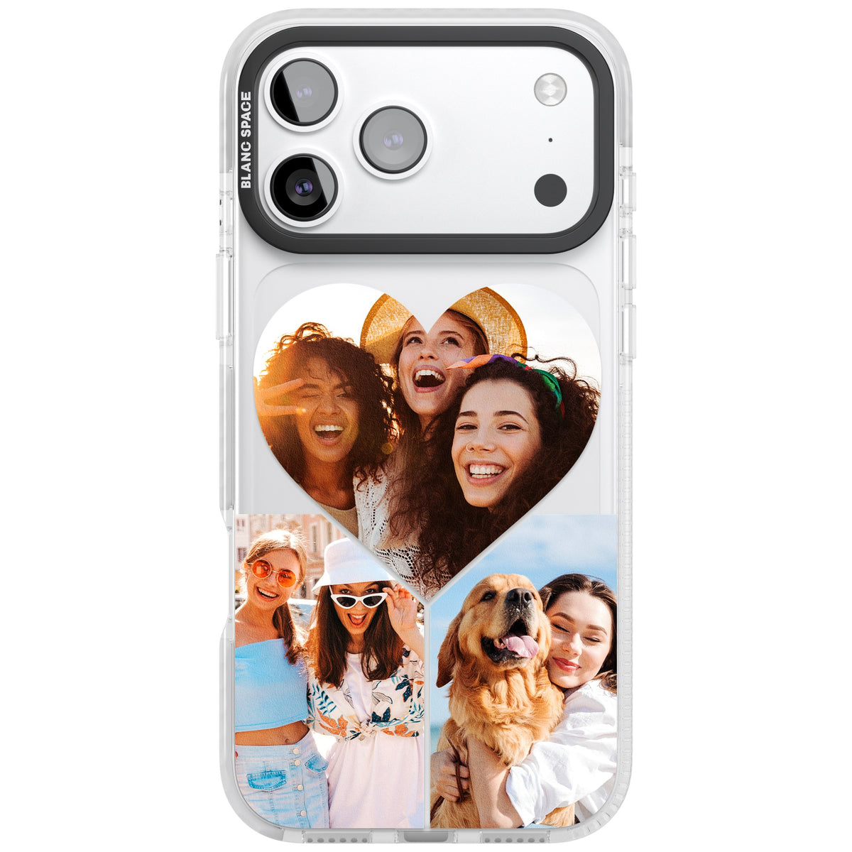 Personalised Heart Photo iPhone 17 Pro Max Impact Clear Phone Case front