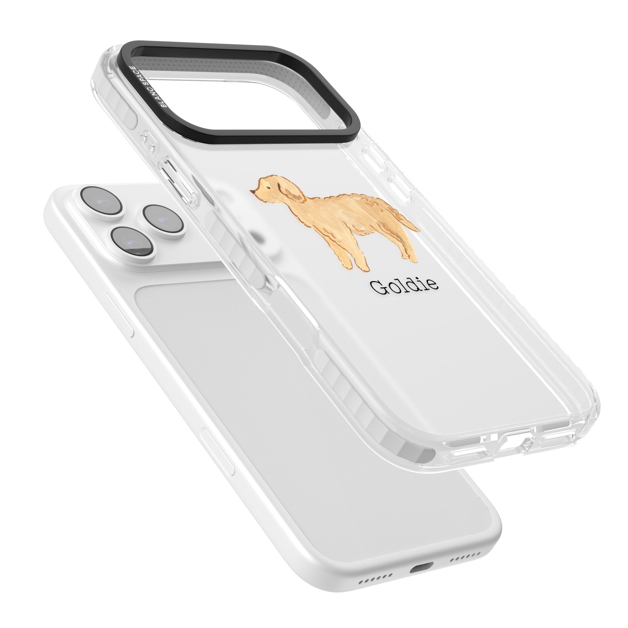 Personalised Goldendoodle iPhone 17 Pro Impact Clear Phone Case Colours