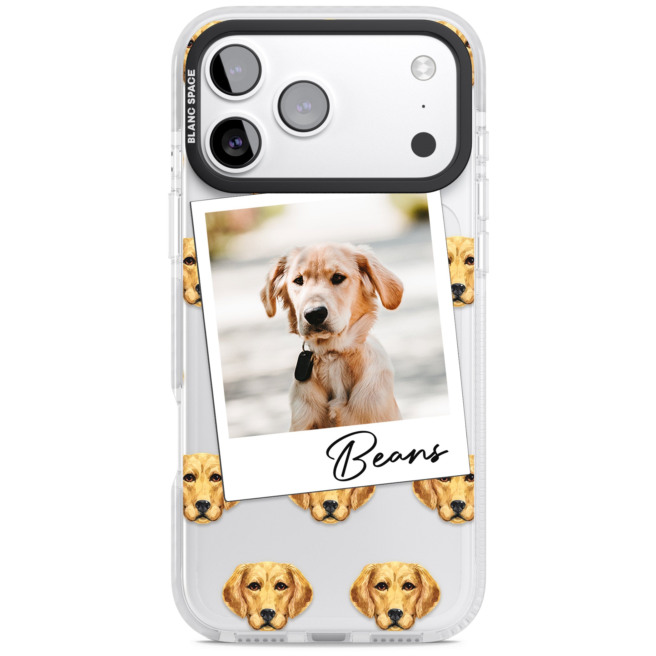Personalised Labrador Instant Camera Photo iPhone 17 Pro Impact Clear Phone Case