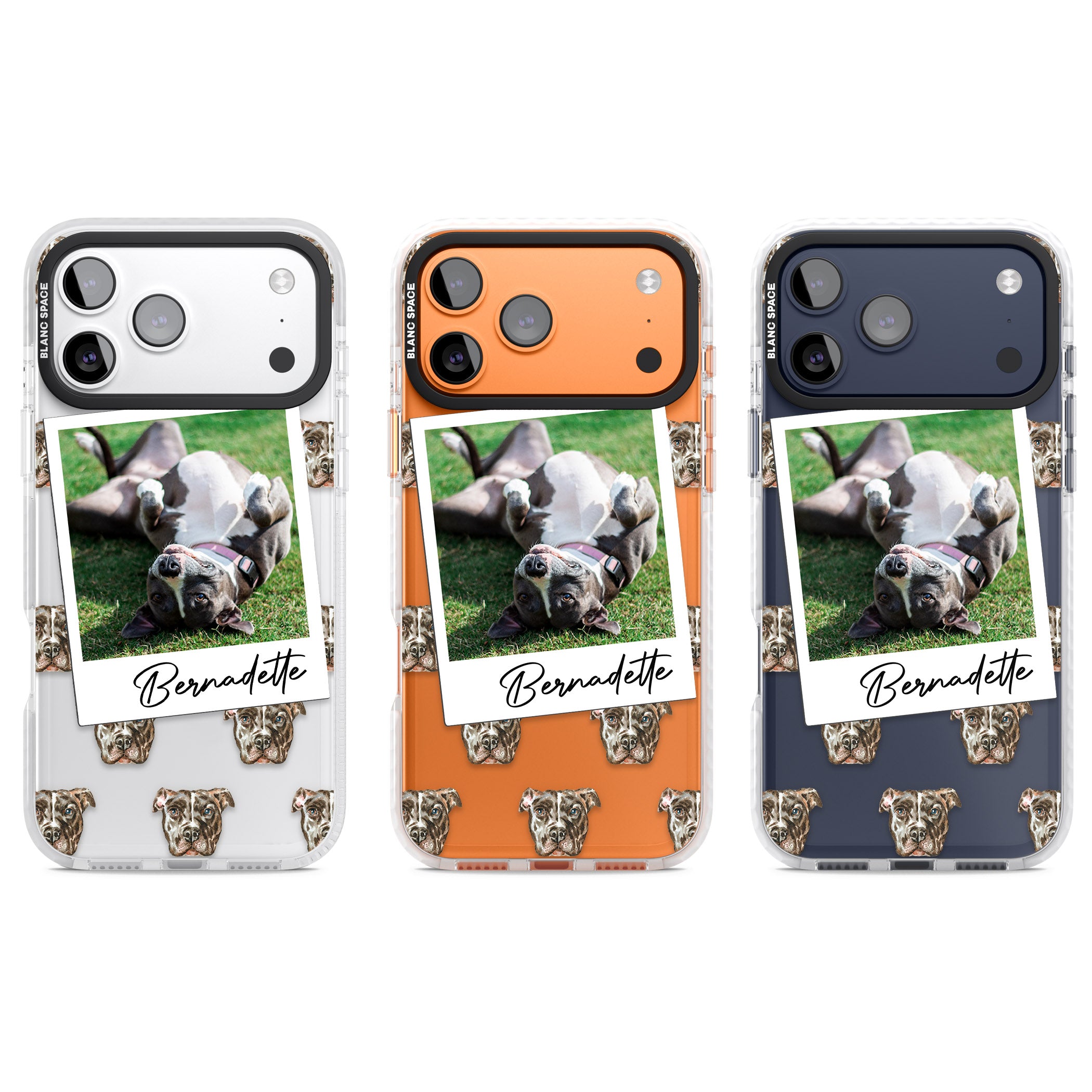 Personalised Staffordshire Bull Terrier Instant Camera Photo iPhone 17 Pro Impact Clear Phone Case APT Impact Protection