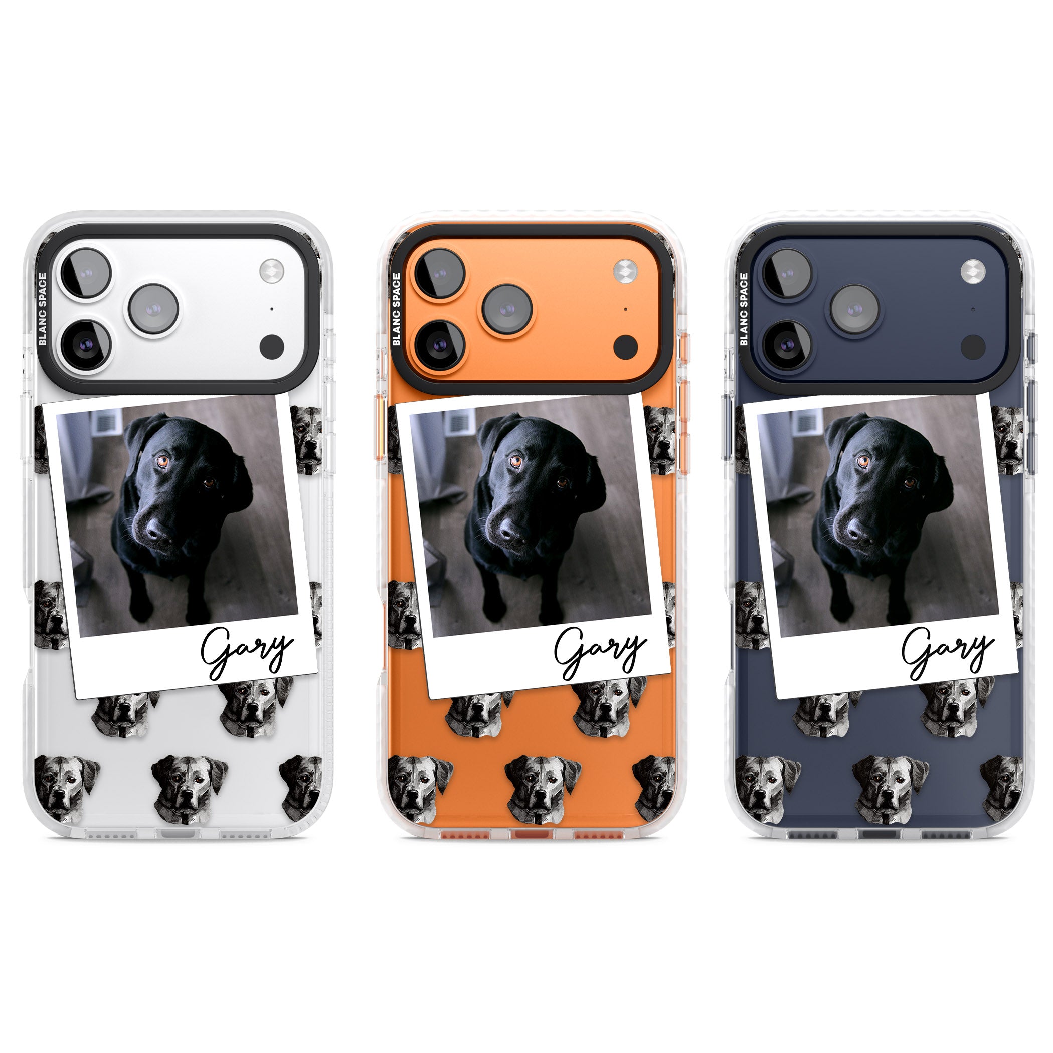 Personalised Black Labrador Instant Camera Photo iPhone 17 Pro Impact Clear Phone Case APT Impact Protection
