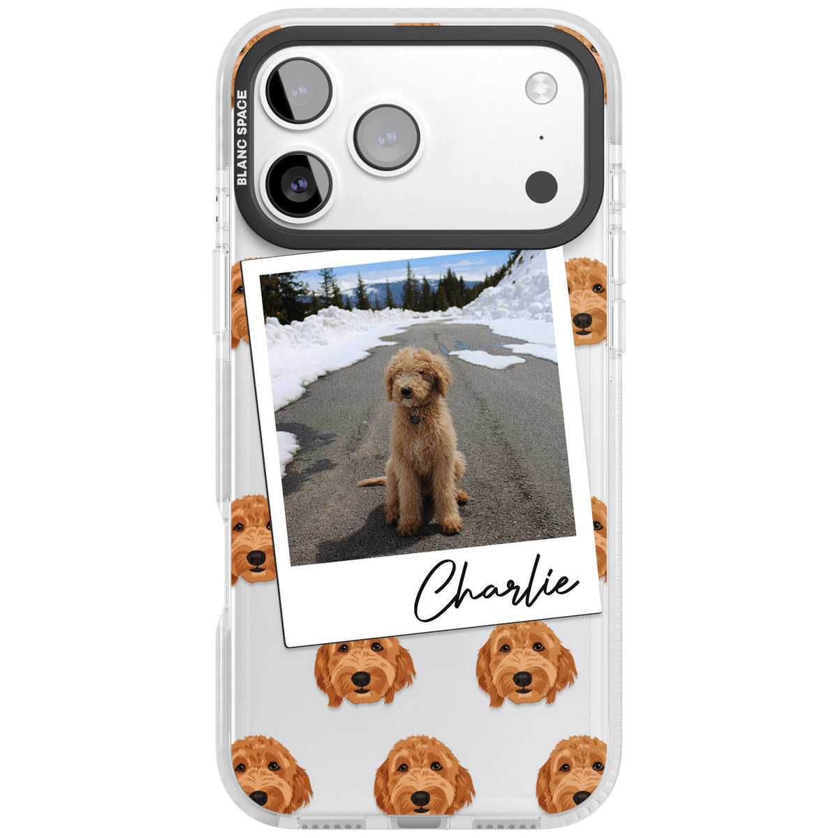 Personalised Golden Doodle Dog Photo iPhone 17 Pro Max Impact Clear Phone Case front