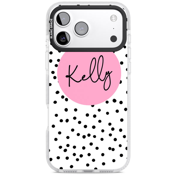 Personalised Pink Circle & Dots