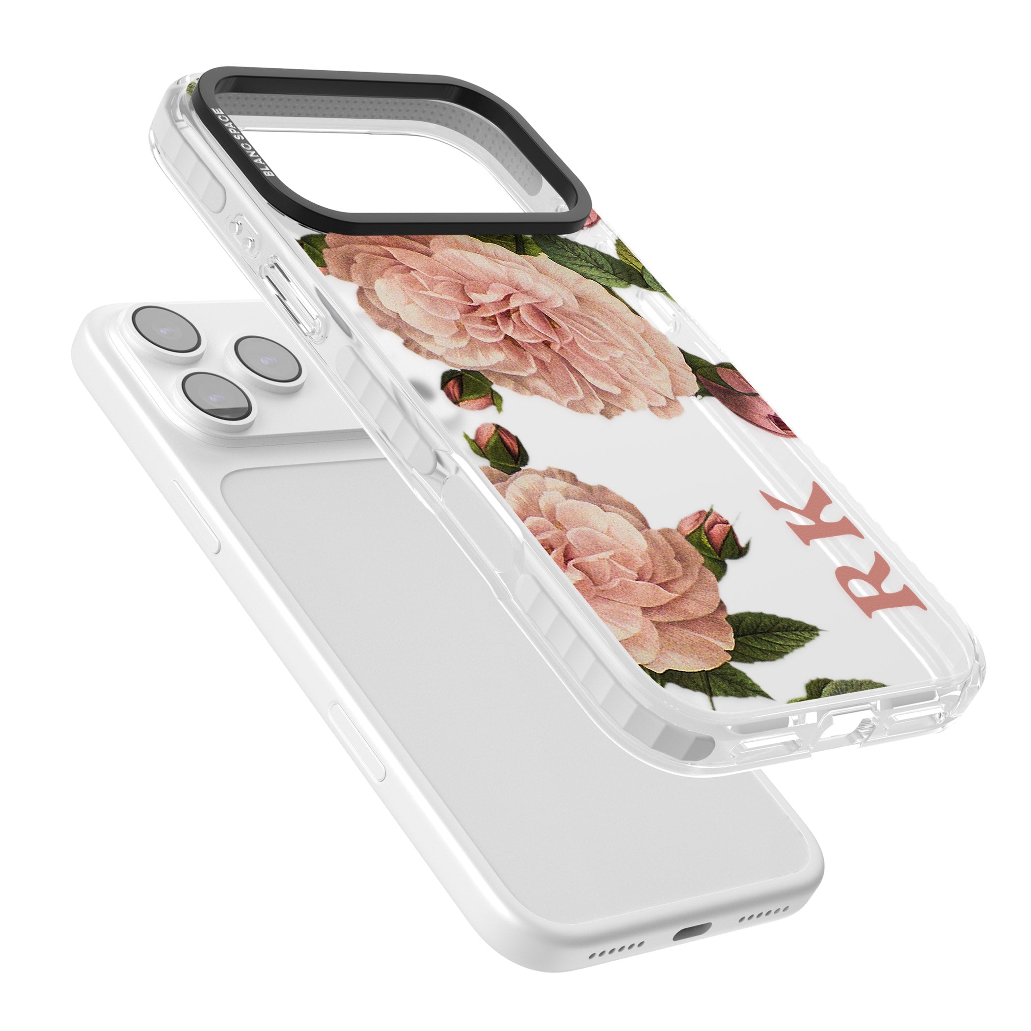 Personalised Vintage Floral iPhone 17 Pro Impact Clear Phone Case Colours